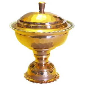 قندان مسی چکشی زنجان طرح پایه دار