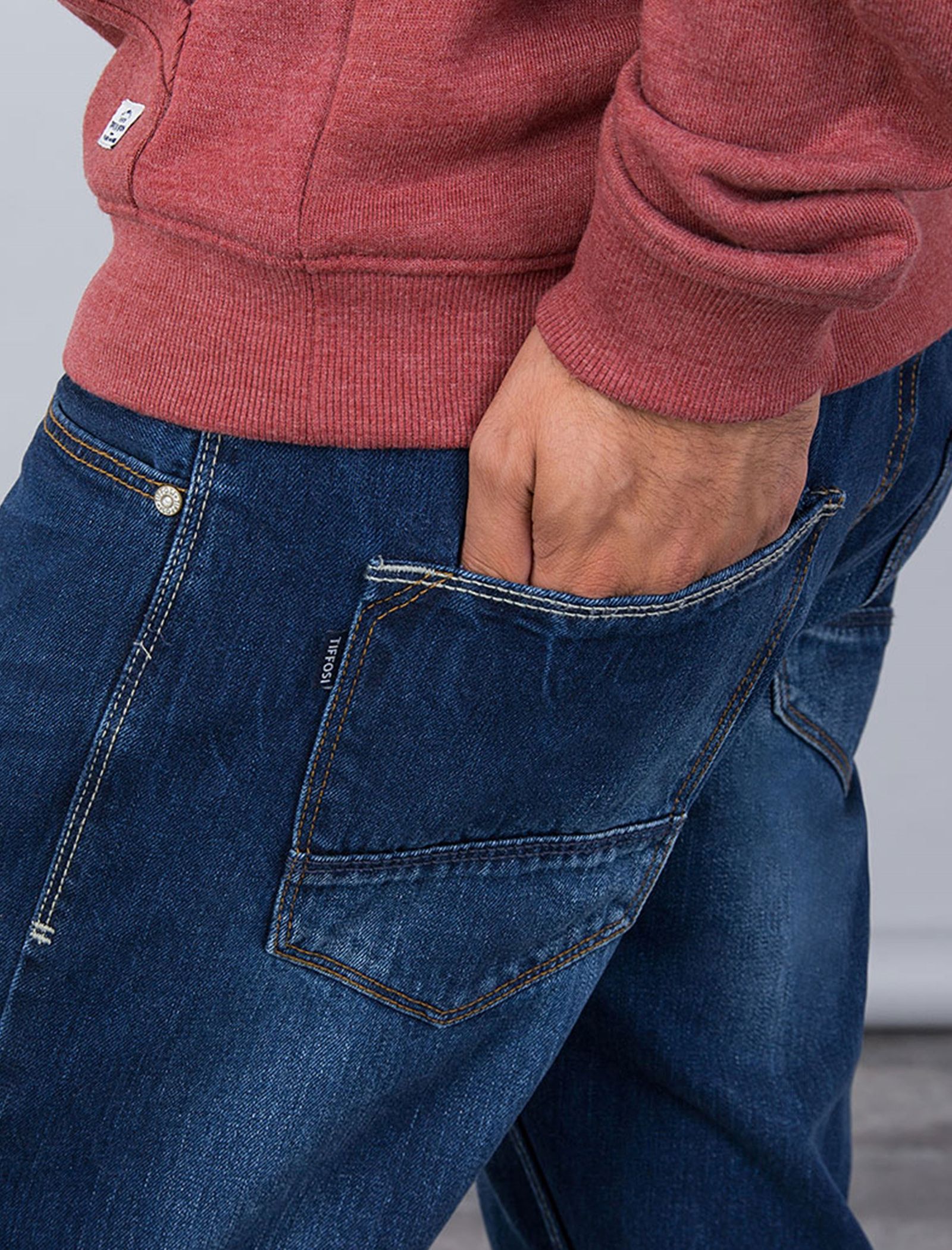 شلوار جین راسته مردانه - تیفوسی - آبي - 8