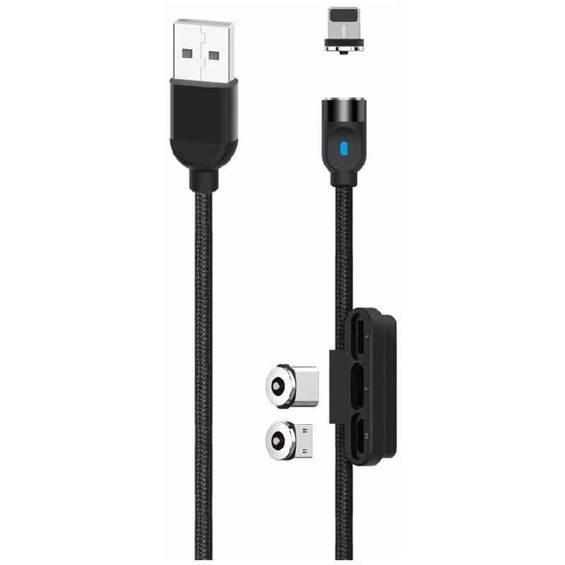 کابل تبدیل USB به MicroUSB / USB-C / لایتنینگ ایکس او مدل NB128 طول 1 متر