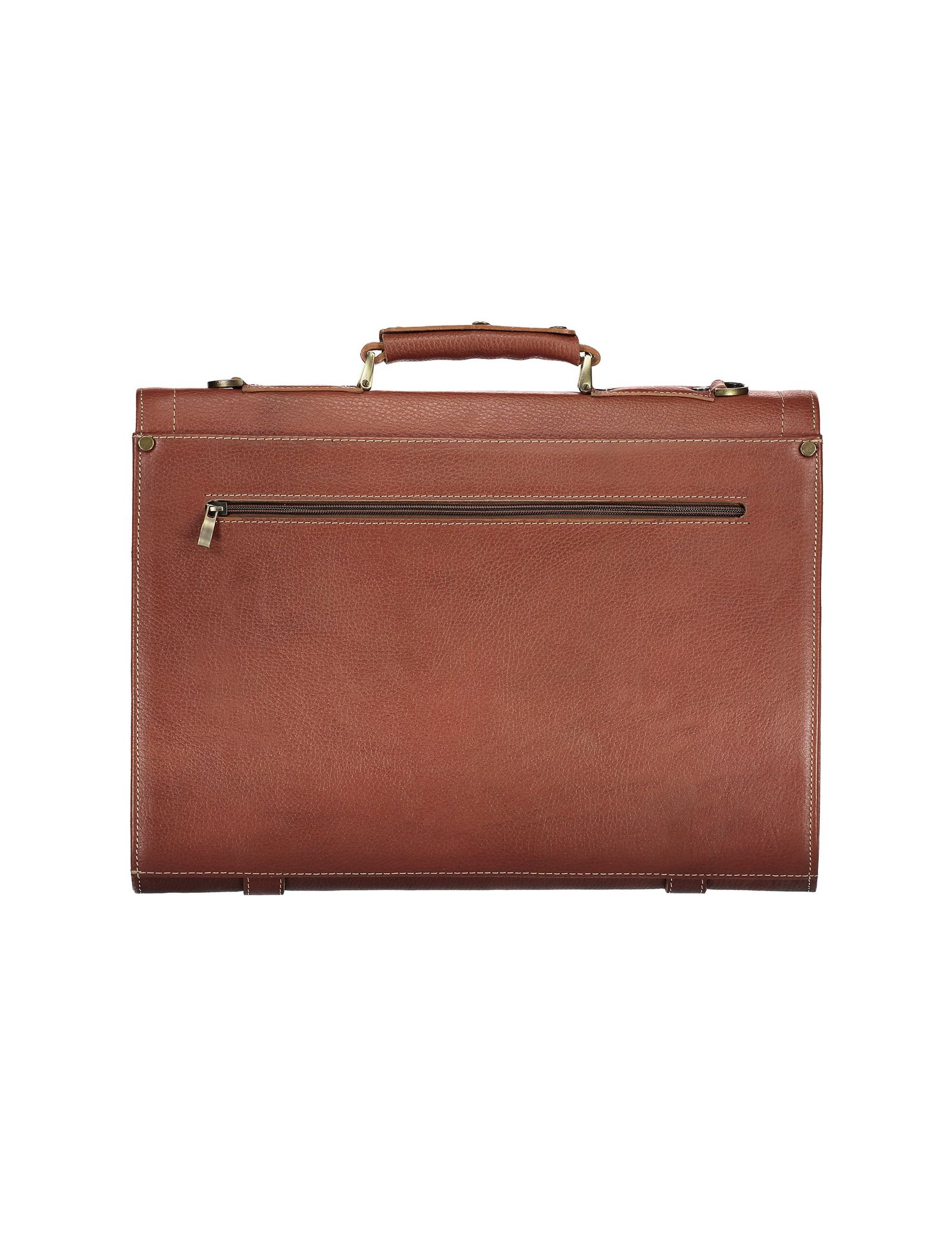 کیف دستی چرم اداری مردانه - شیفر - عسلي - 3