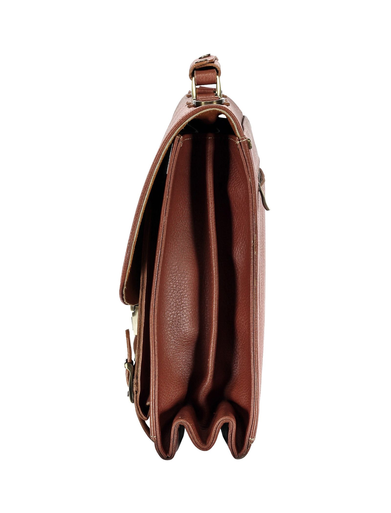 کیف دستی چرم اداری مردانه - شیفر - عسلي - 6