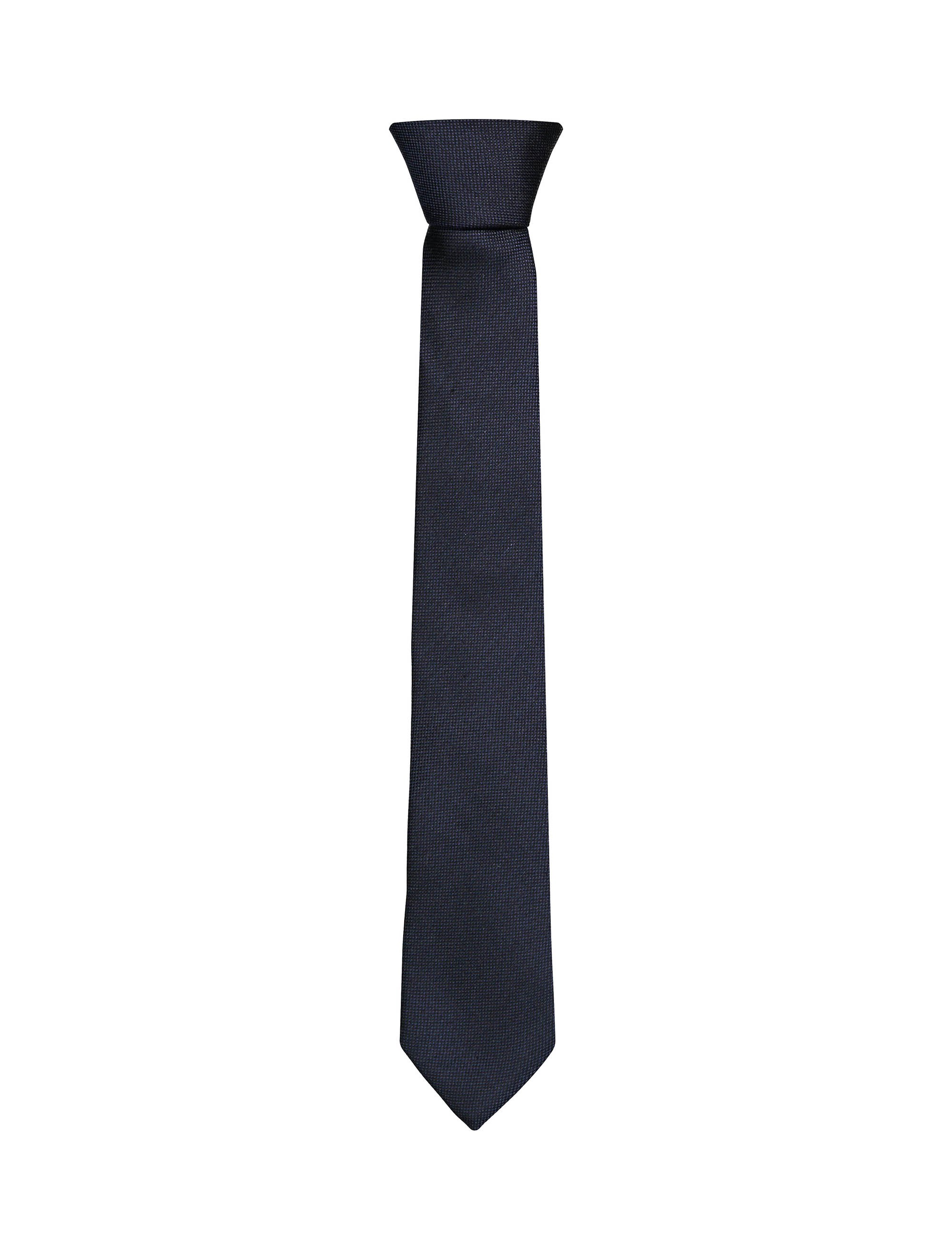 کراوات ابریشمی ساده مردانه - سلیو تک سایز - آبي کاربني - 1