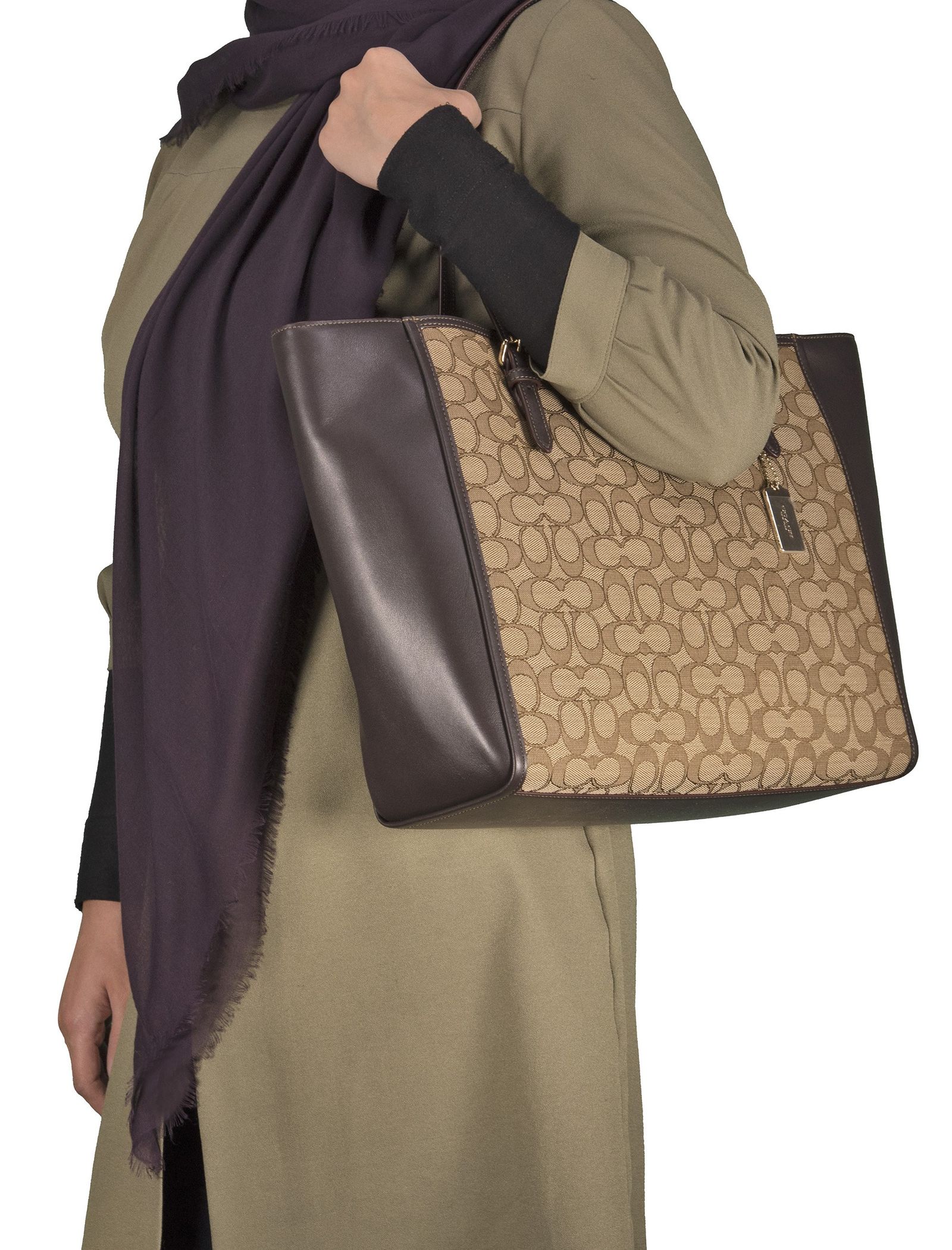 کیف دوشی چرم زنانه - کوچ - خاکي و قهوه اي - 10