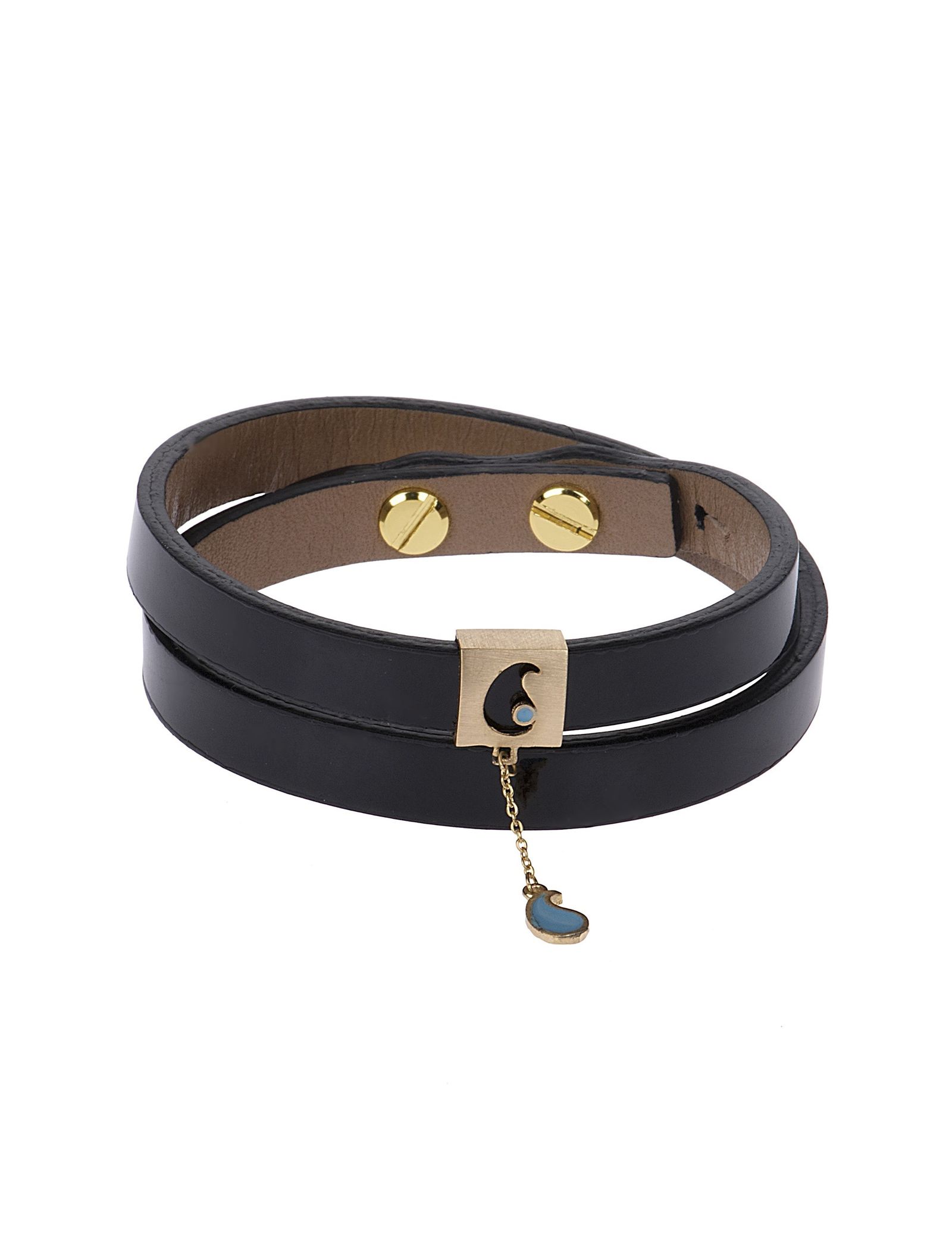 دستبند طلا زنانه - درسا - مشکي ورني - 1