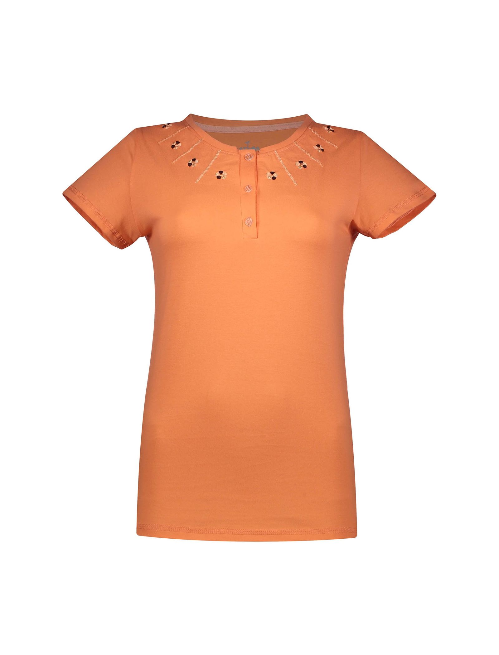 تی شرت و شلوار راحتی نخی زنانه - ناربن - نارنجي - 3