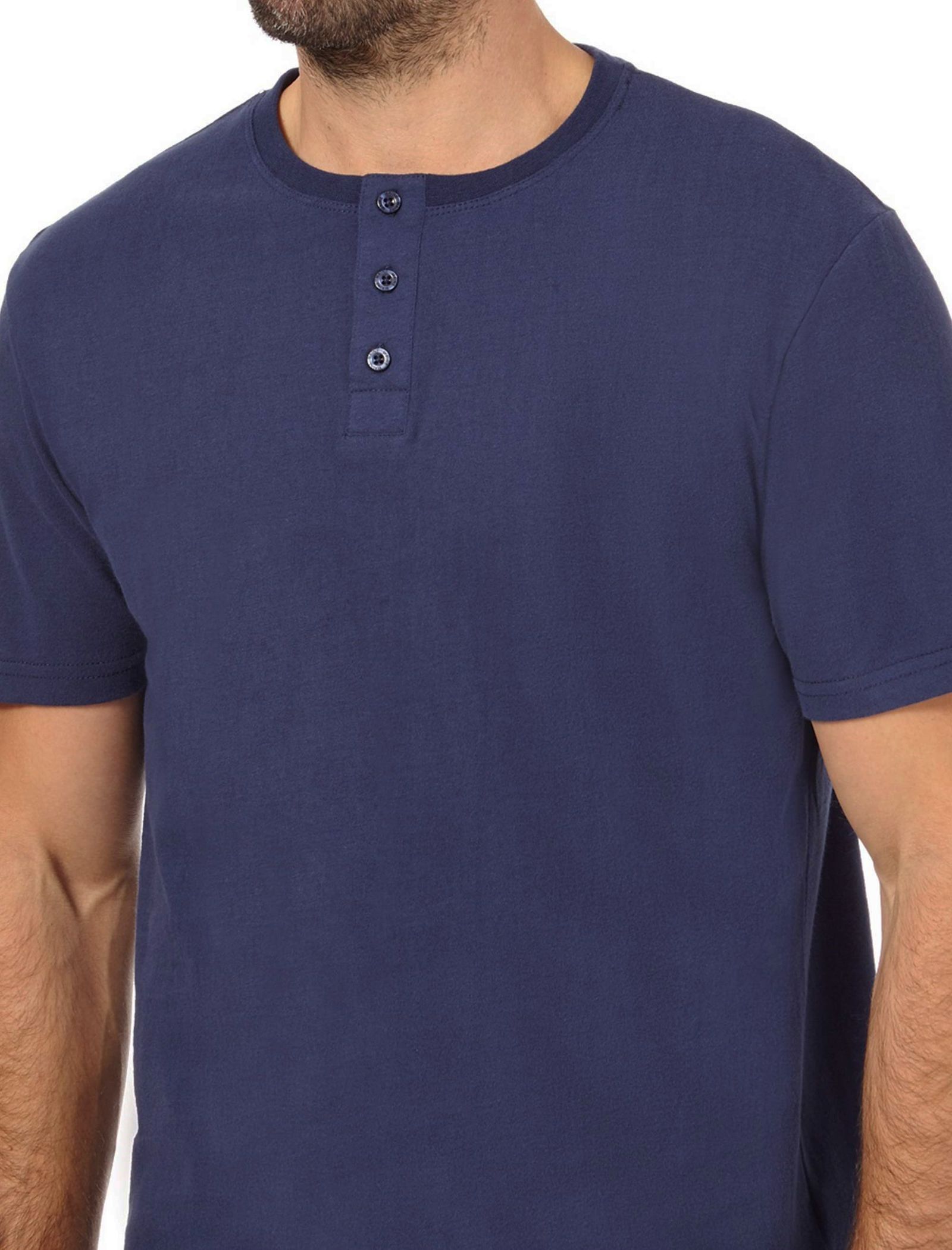 تی شرت و شلوارک راحتی نخی مردانه - مین نیو اینگلند - سرمه اي       - 11