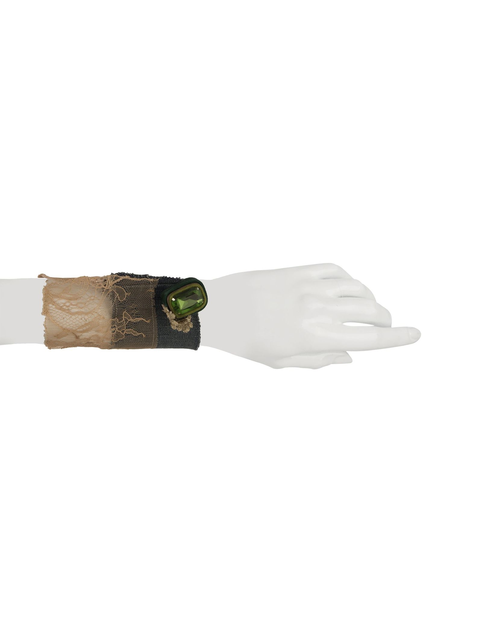 دستبند دست ساز جین زنانه - مهران رفیعیان سایز L - کرم و آبي و سبز - 7