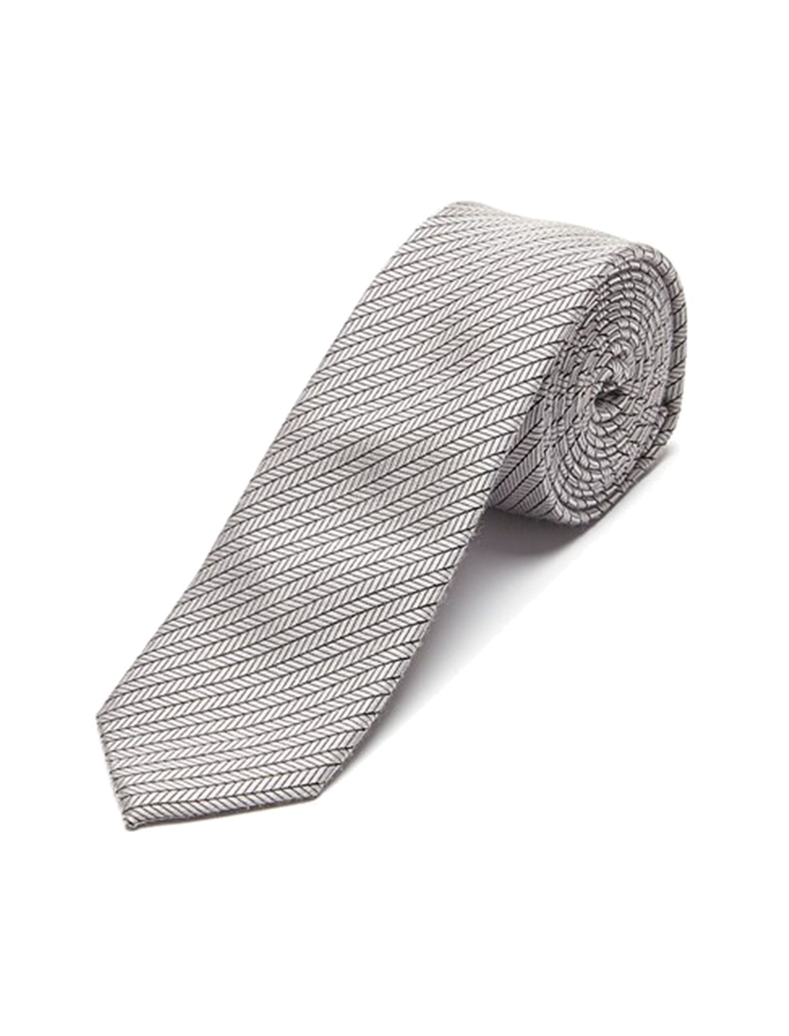 کراوات طرح دار مردانه - سلکتد - نقره اي - 4