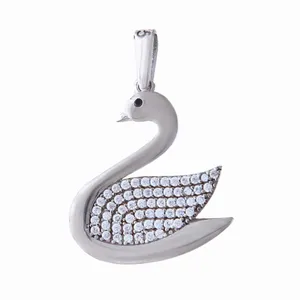 آویز گردنبند نقره زنانه بازرگانی میلادی مدل قو کد PKR_158