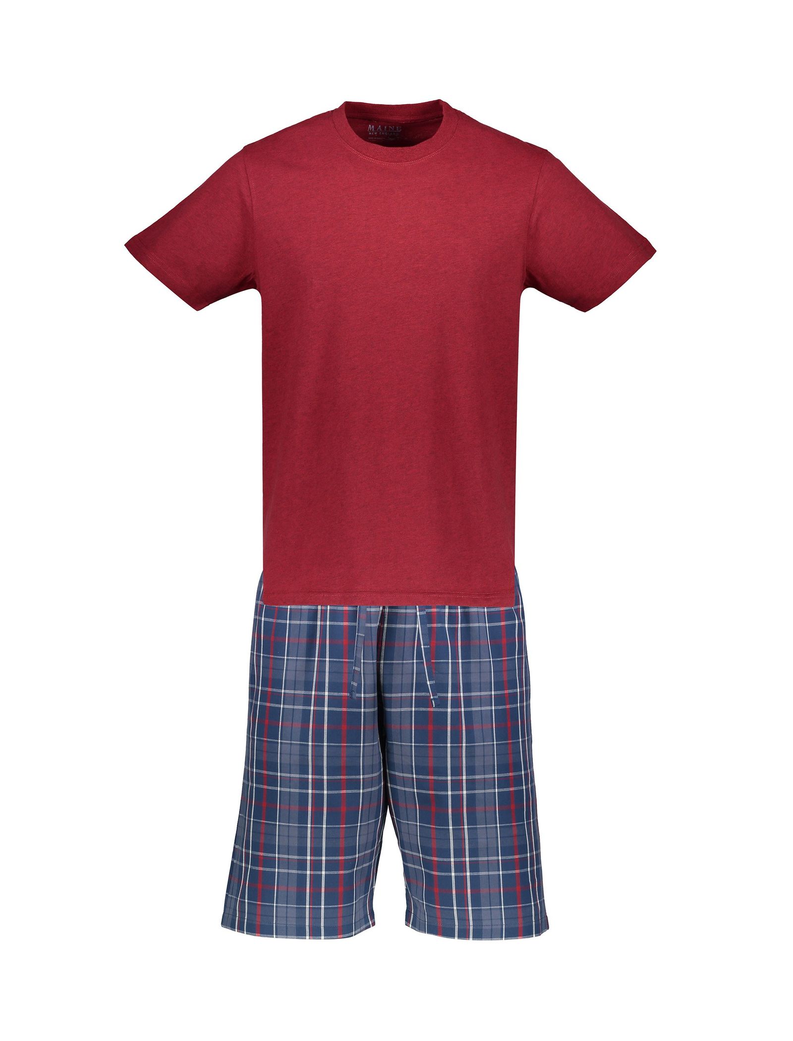 تی شرت و شلوارک راحتی نخی مردانه - مین نیو اینگلند - قرمز و آبي - 1