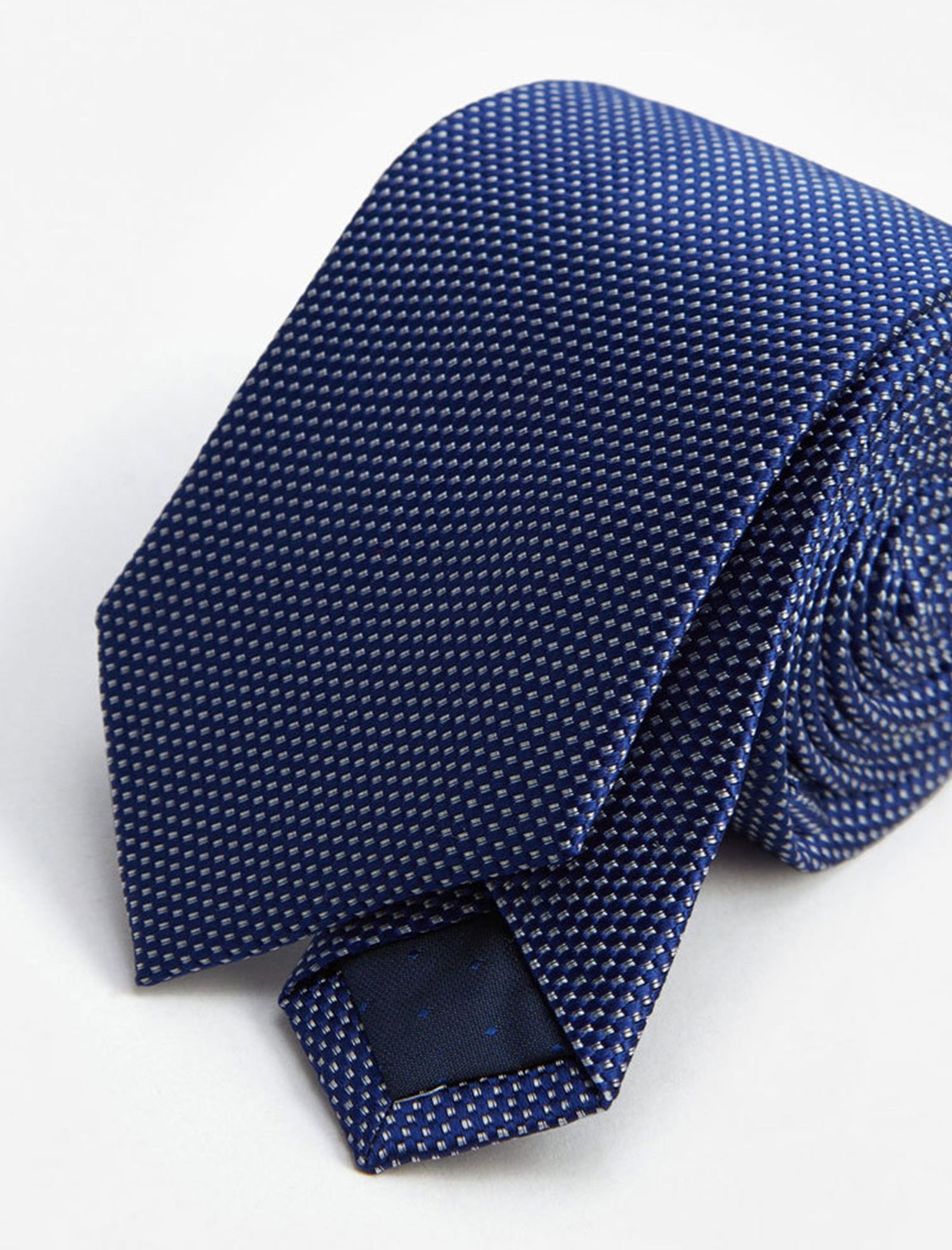 کراوات طرح دار مردانه - مانگو - سرمه اي - 4