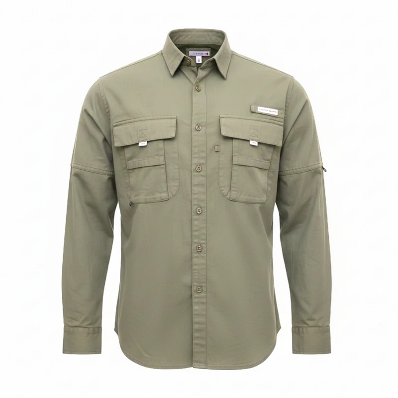 پیراهن آستین بلند یقه برگردان مردانه کد 03