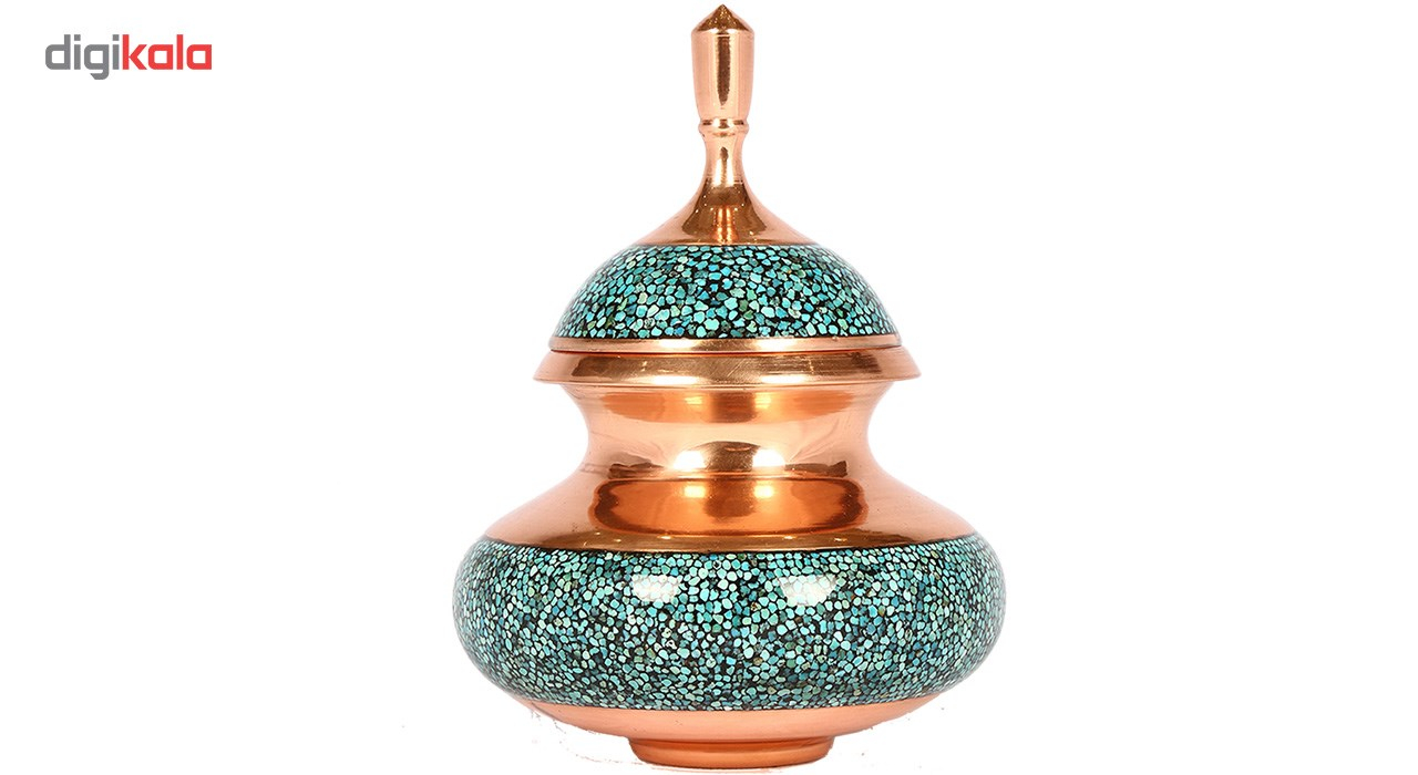 قندان مسی فیروزه کوب گالری گوهران مدل دخلی سایز 3 - 24