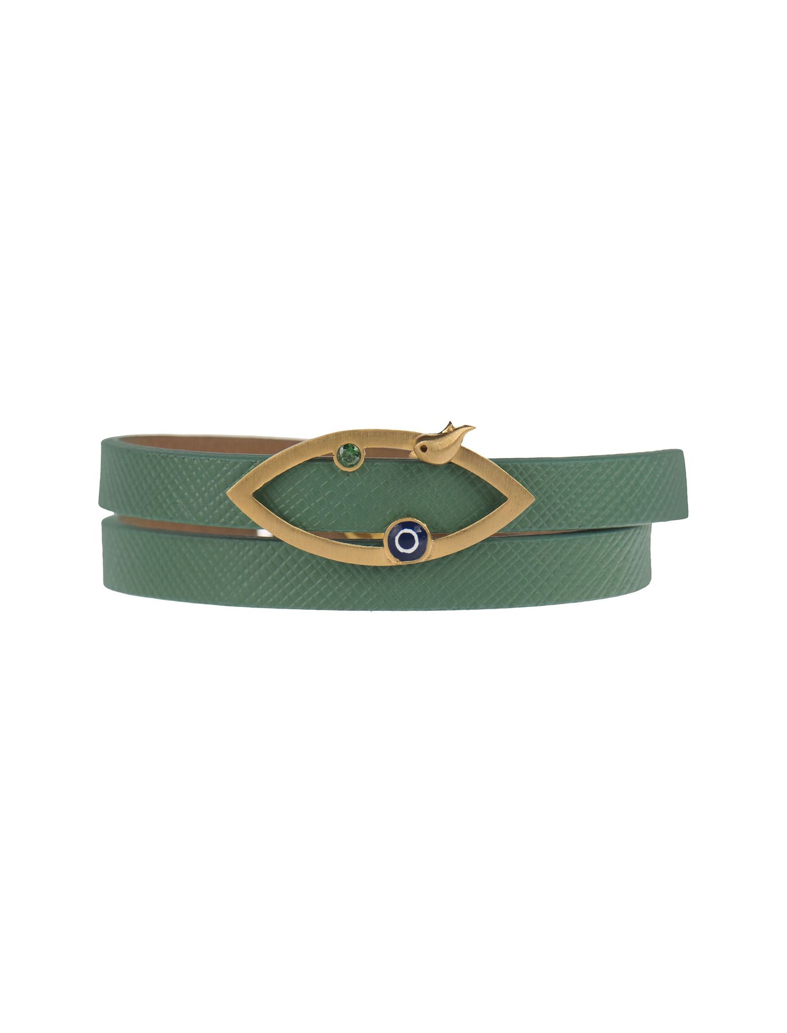 دستبند طلا زنانه - درسا - سبز آبي - 3
