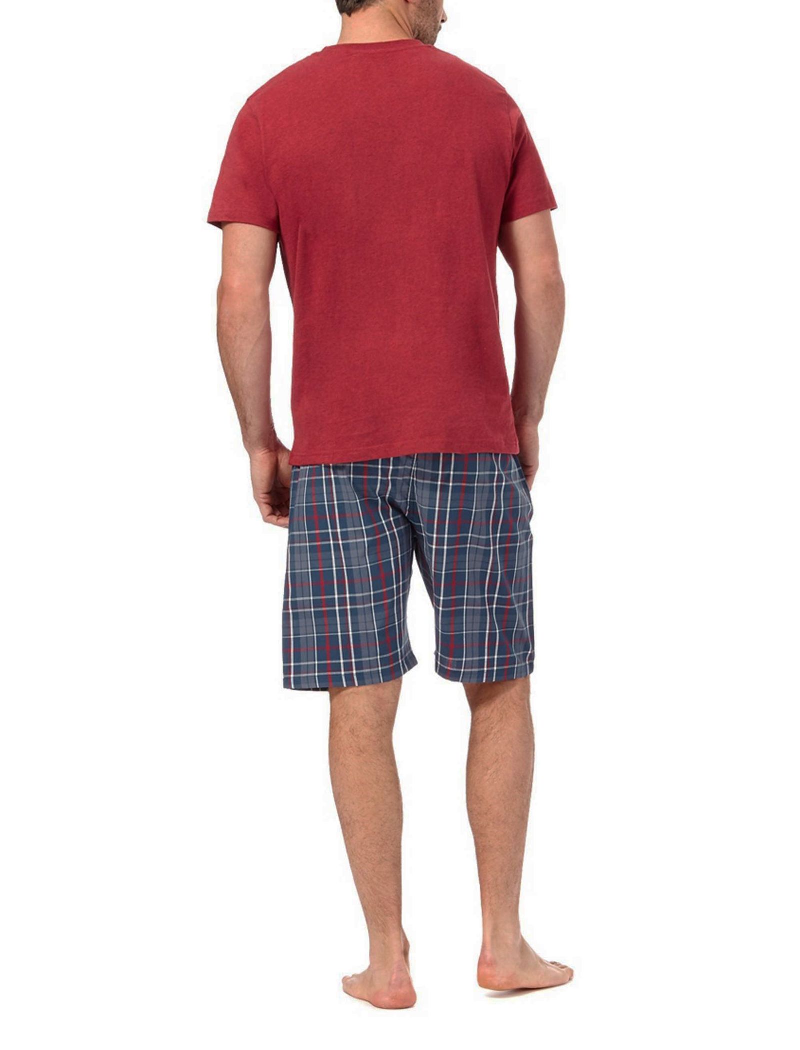 تی شرت و شلوارک راحتی نخی مردانه - مین نیو اینگلند - قرمز و آبي - 10