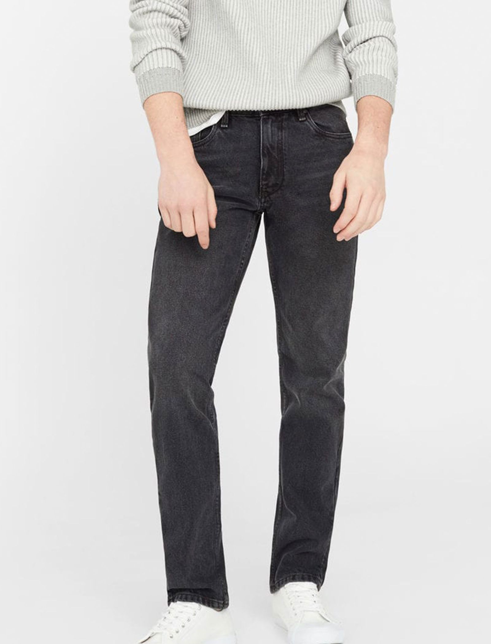 شلوار جین راسته مردانه - مانگو - زغالي - 6