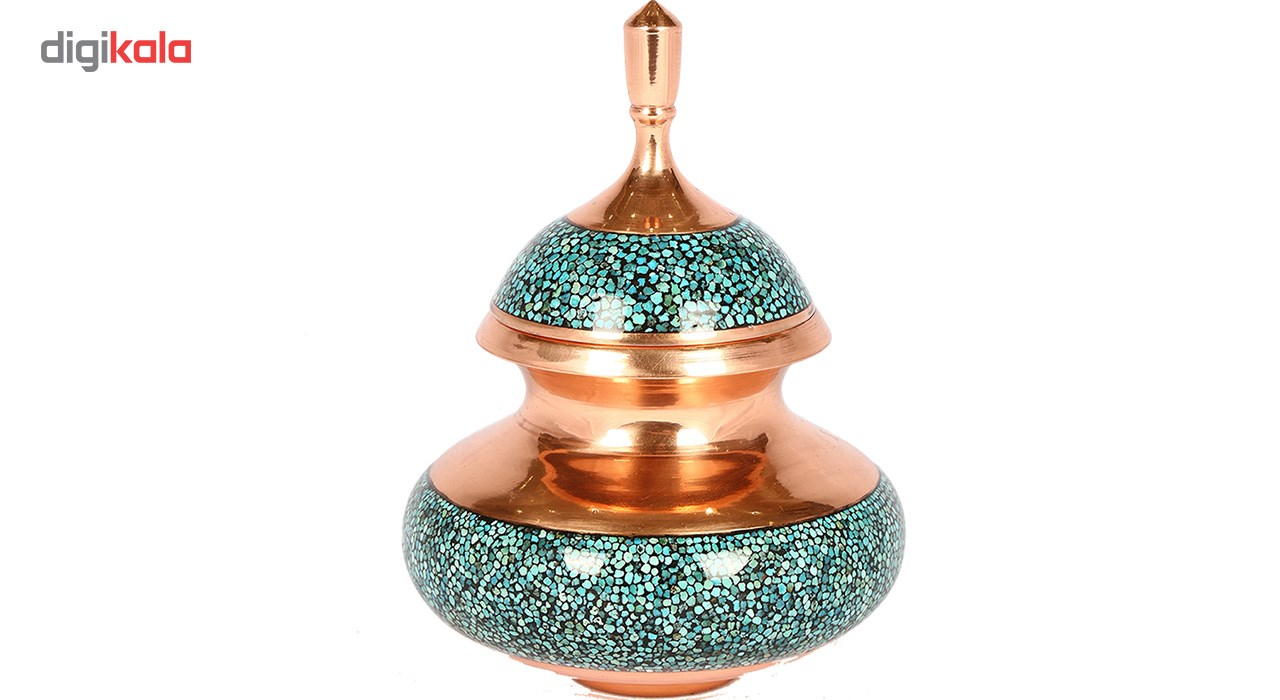 قندان مسی فیروزه کوب گالری گوهران مدل دخلی سایز 3 - 24