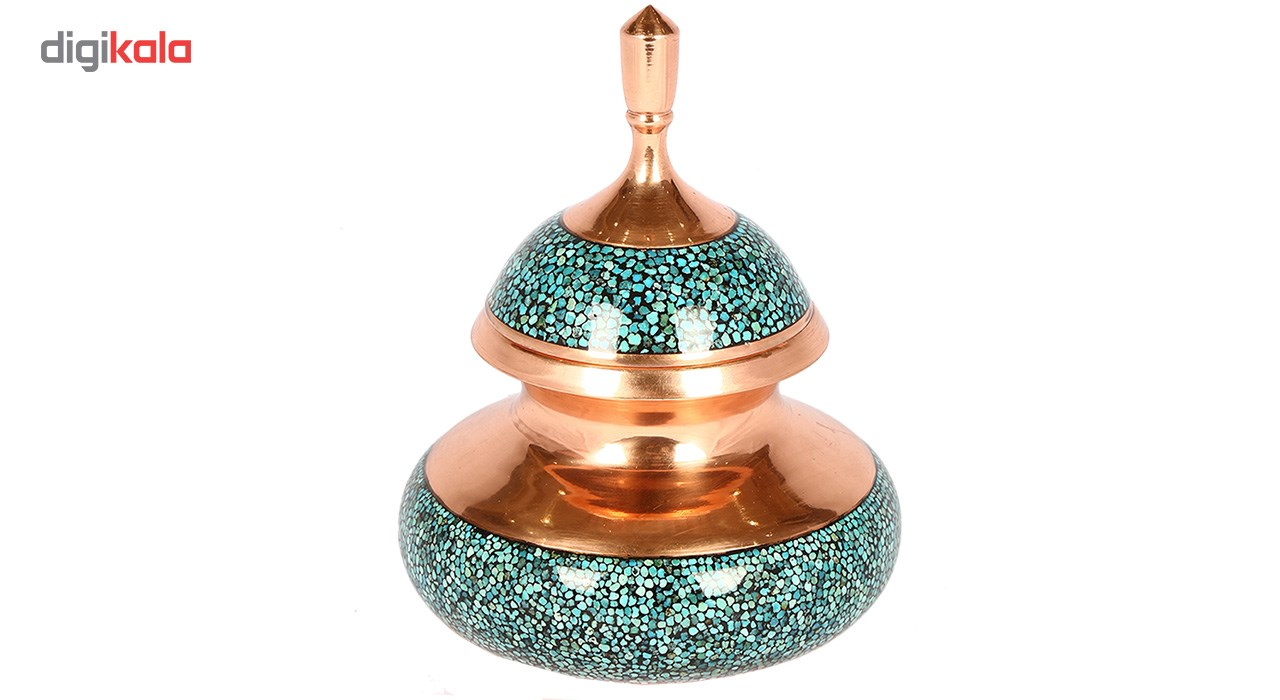 قندان مسی فیروزه کوب گالری گوهران مدل دخلی سایز 3 - 24