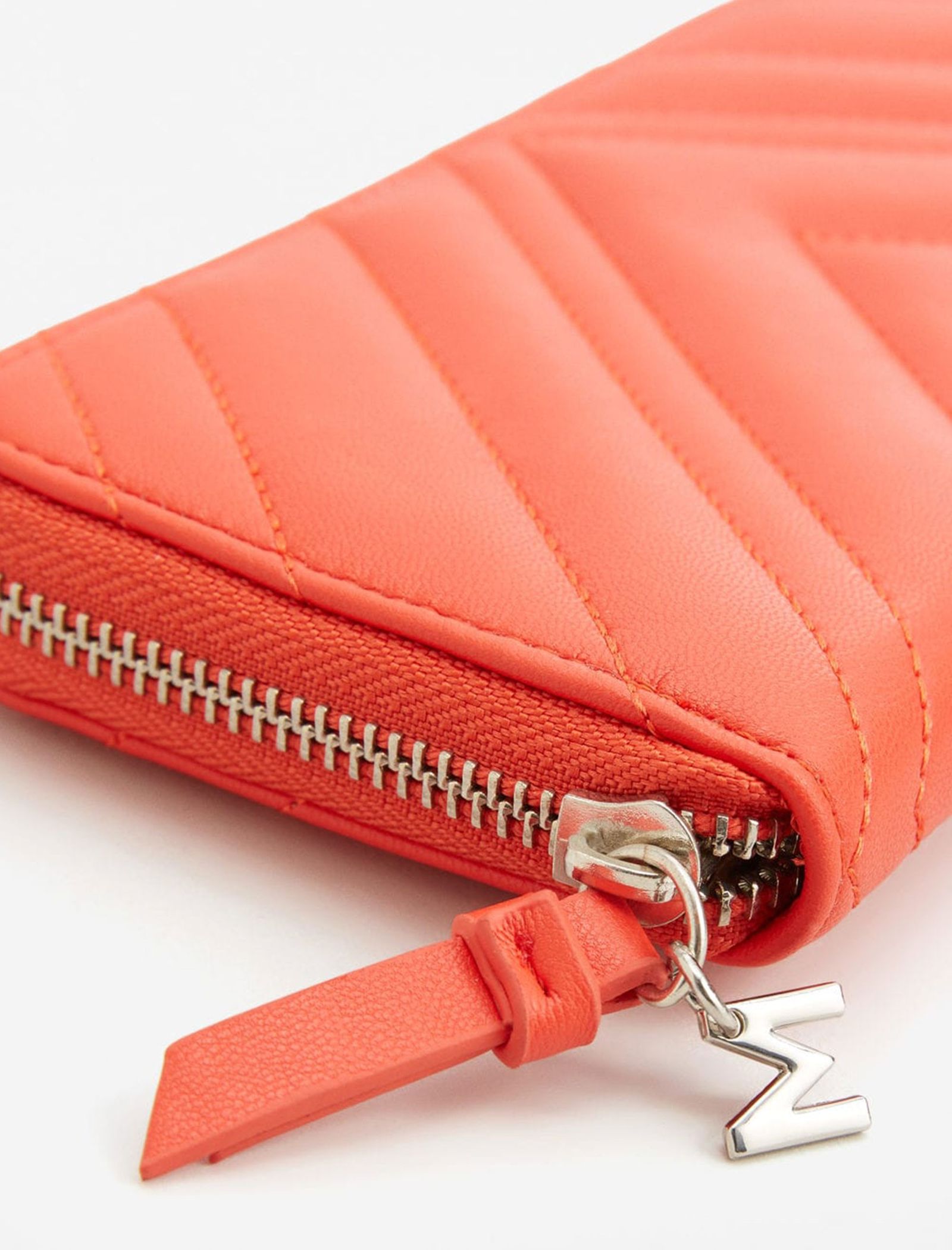 کیف پول زیپ دار زنانه - مانگو - قرمز نارنجي - 6