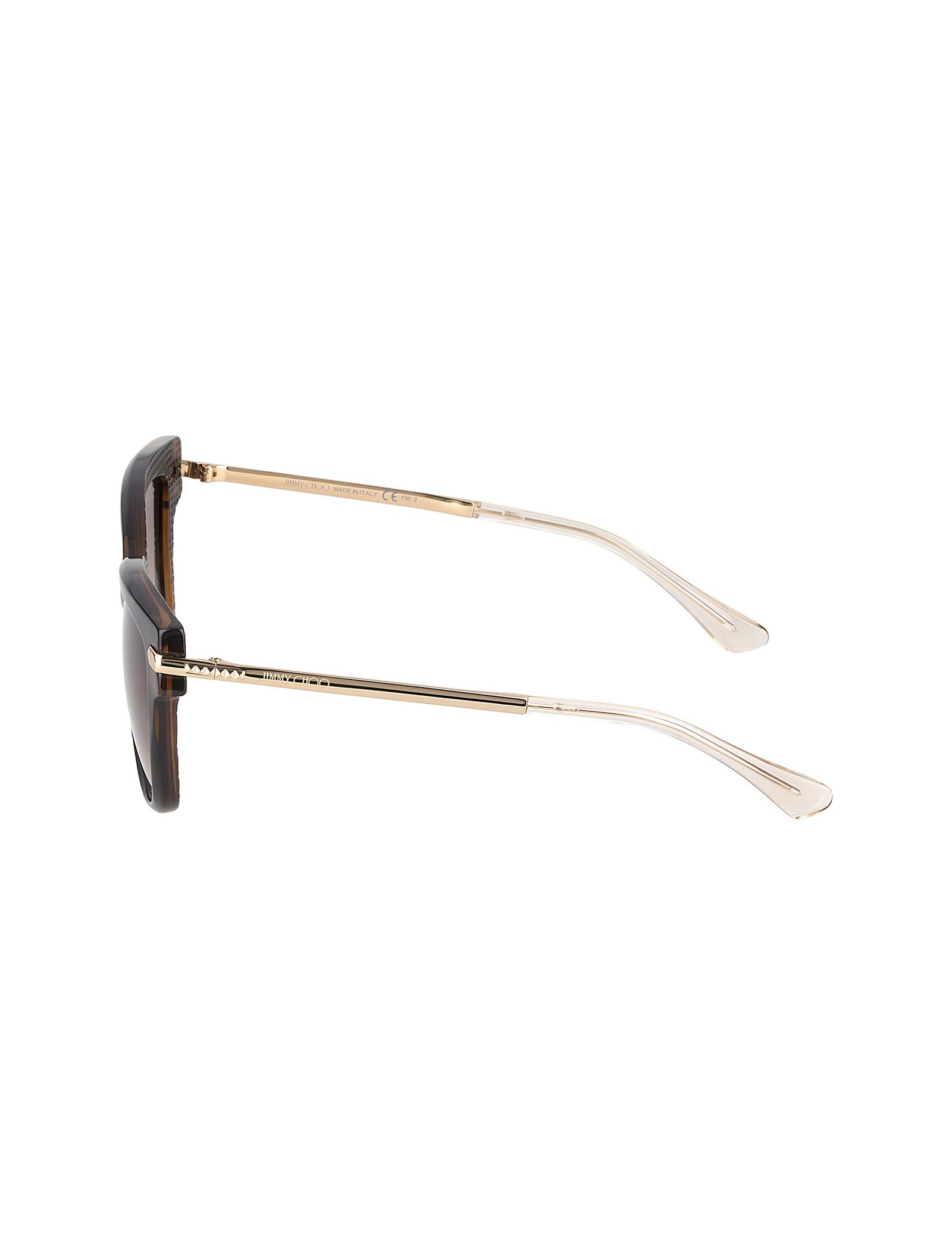 عینک آفتابی مربعی زنانه - جیمی چو - قهوه اي و طلايي - 4