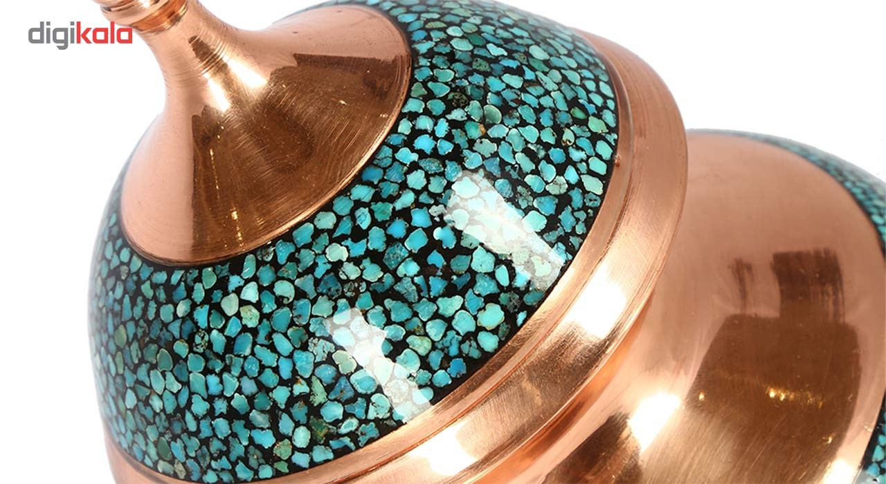 قندان مسی فیروزه کوب گالری گوهران مدل دخلی سایز 3 - 24