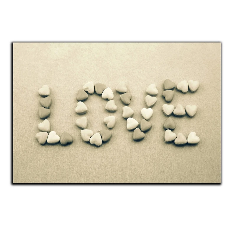 تابلو شاسی بکلیت طرح ساحل شنی و عشق LOVE مدل SH-S5204