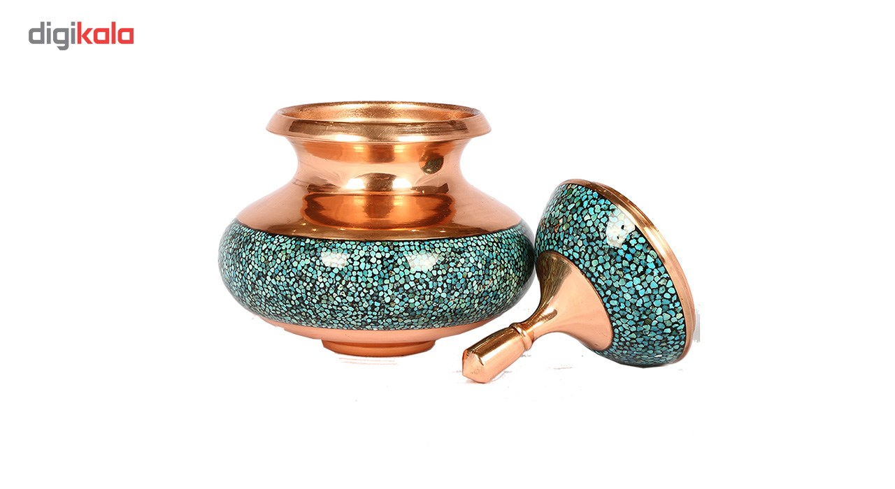 قندان مسی فیروزه کوب گالری گوهران مدل دخلی سایز 3 - 24