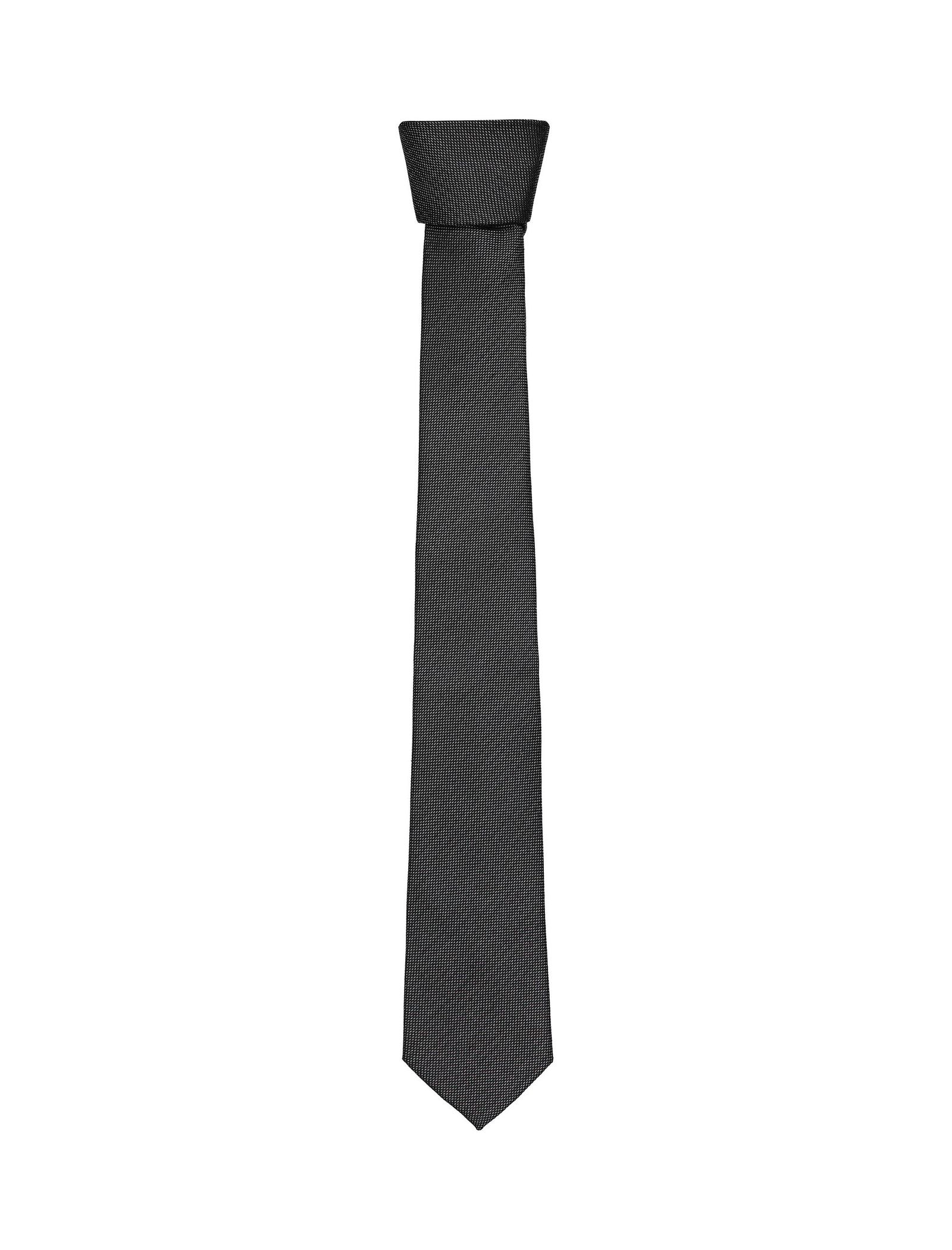 کراوات ابریشمی ساده مردانه - سلیو تک سایز - زغالي - 1