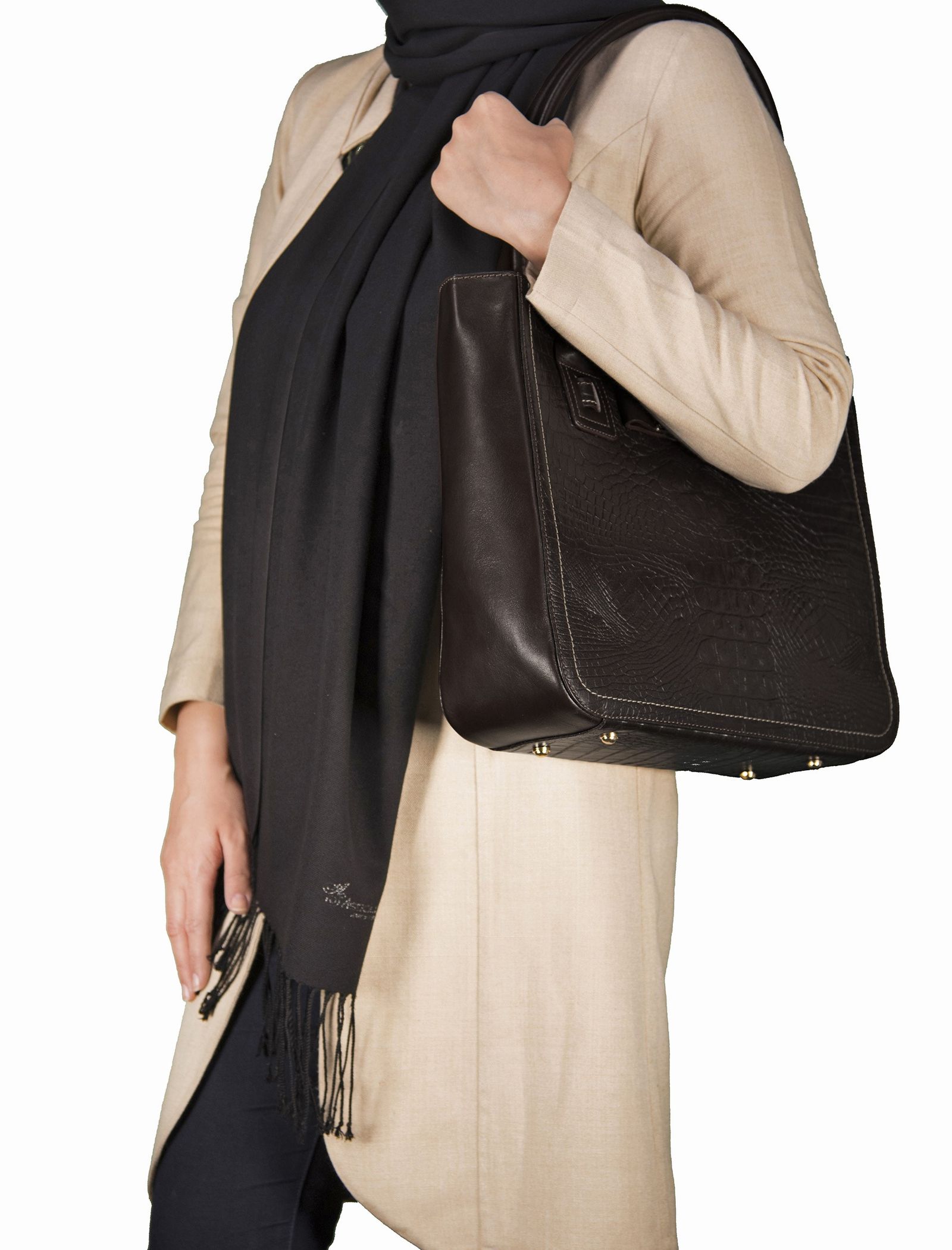 کیف دوشی چرم روزمره زنانه - شیفر - قهوه اي - 7