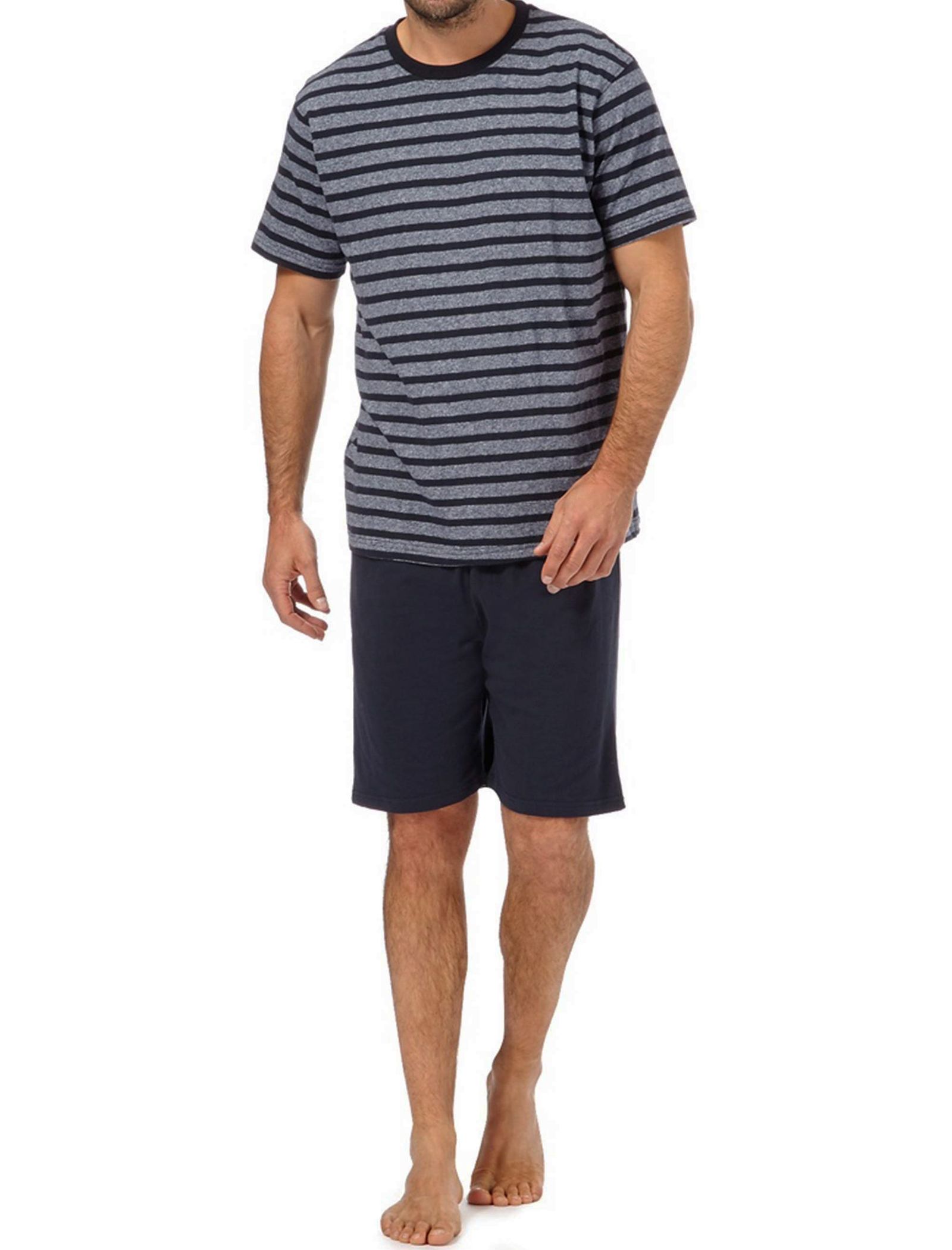 تی شرت و شلوارک راحتی نخی مردانه - مین نیو اینگلند - سرمه اي       - 10