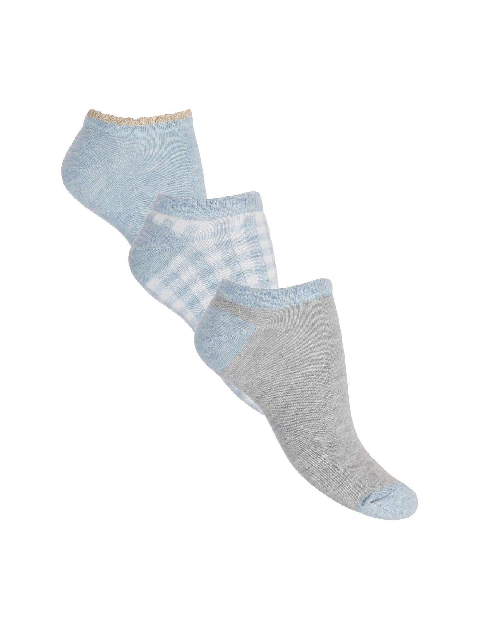 جوراب نخی بدون ساق زنانه بسته 3 عددی - مادام کوکو - سرمه اي/مشکي - 33