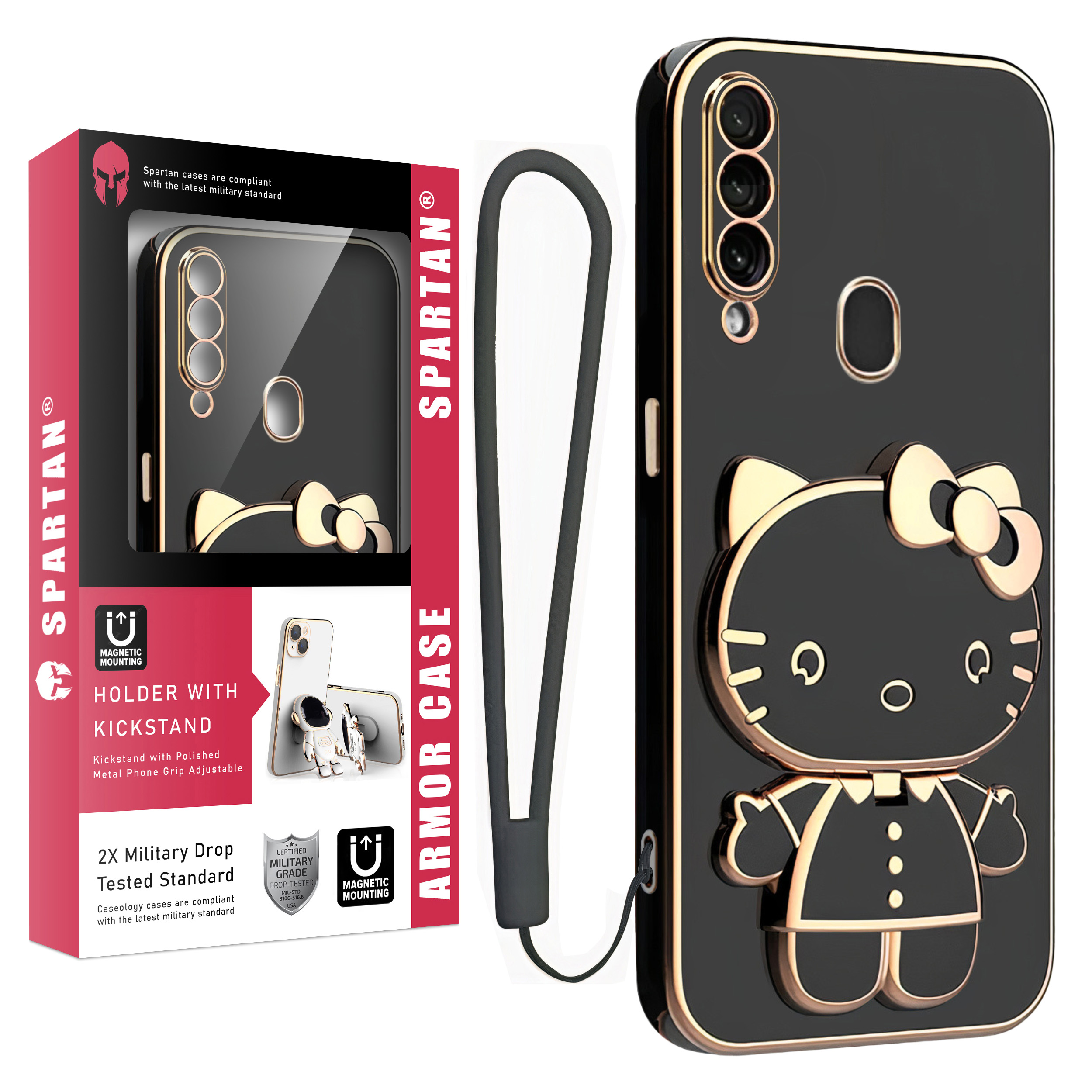 نکته خرید - قیمت روز کاور اسپارتان مدل Kitty مناسب برای گوشی موبایل سامسونگ Galaxy A20s به همراه بند نگهدارنده خرید