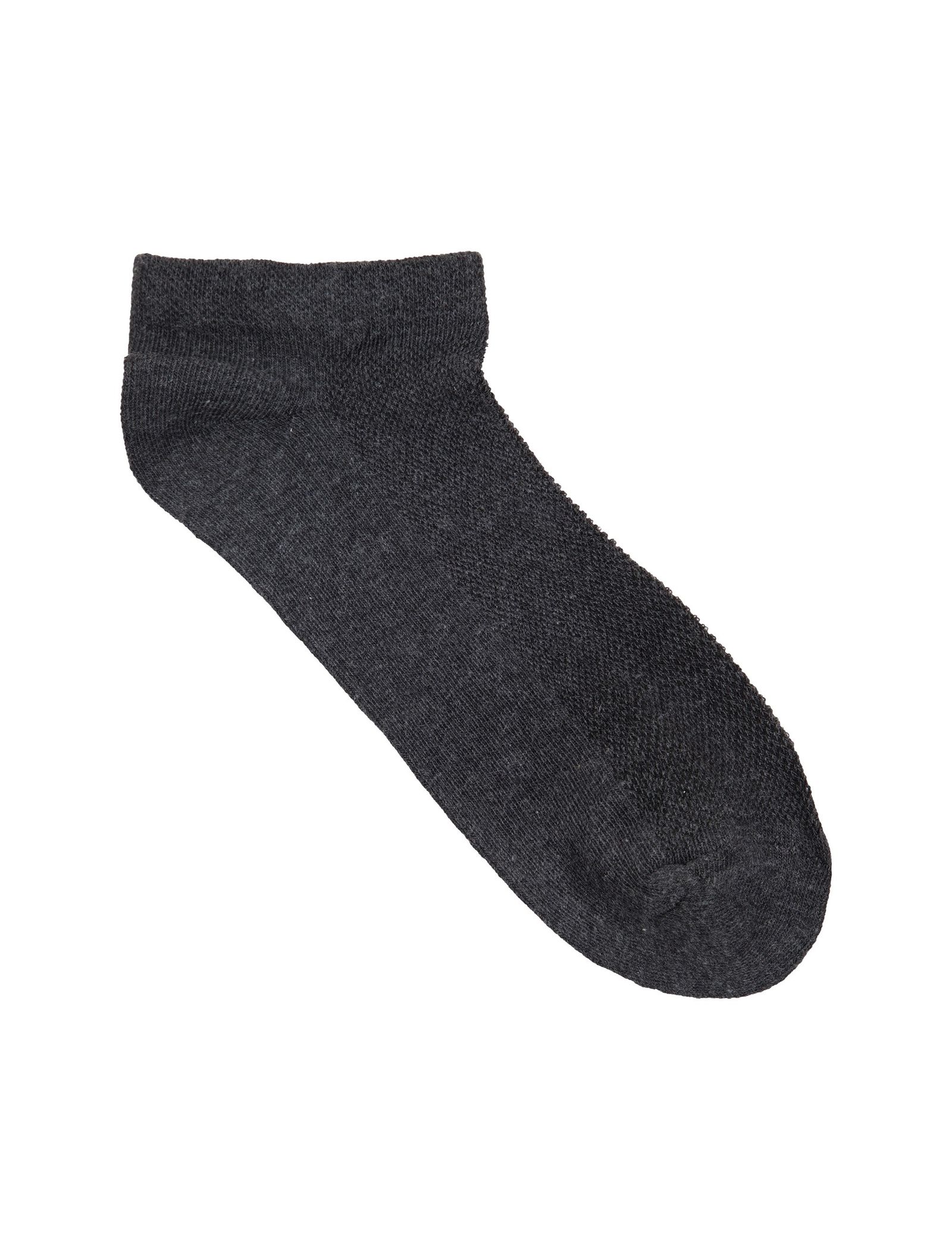 جوراب نخی بدون ساق مردانه بسته 3 عددی - مادام کوکو - زغالي - 3