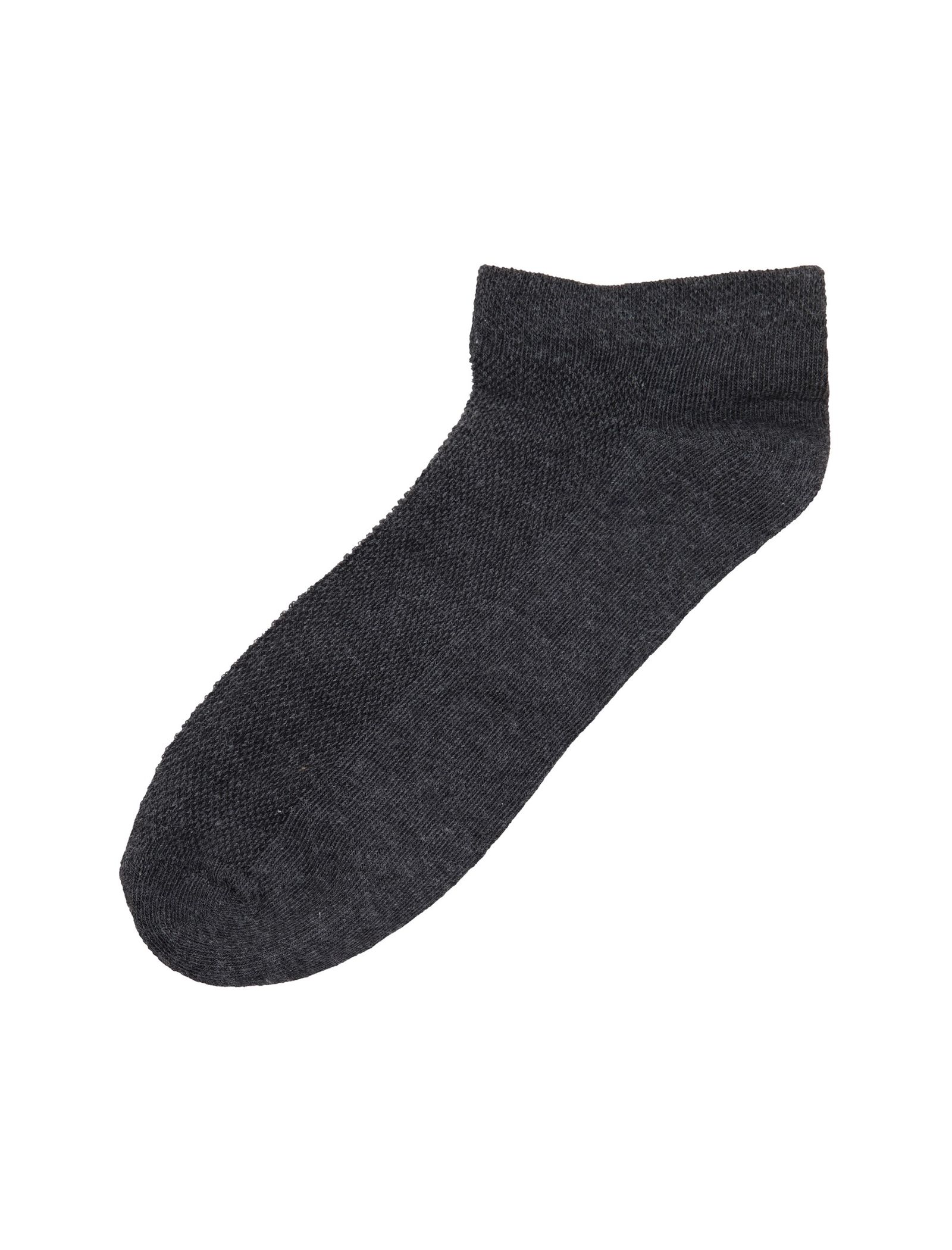 جوراب نخی بدون ساق مردانه بسته 3 عددی - مادام کوکو - زغالي - 4