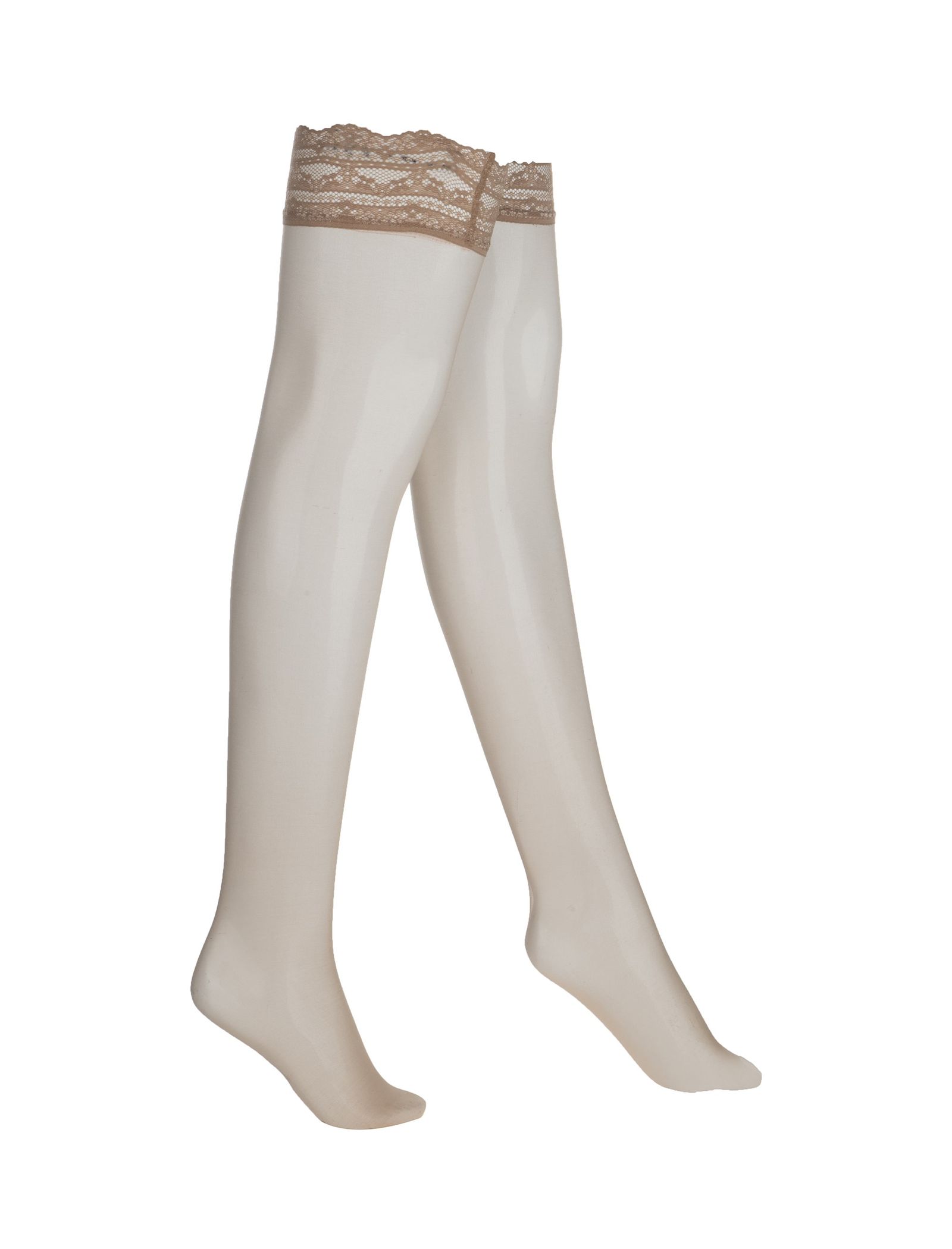 جوراب ساق بلند زنانه - اتام - کرم - 1