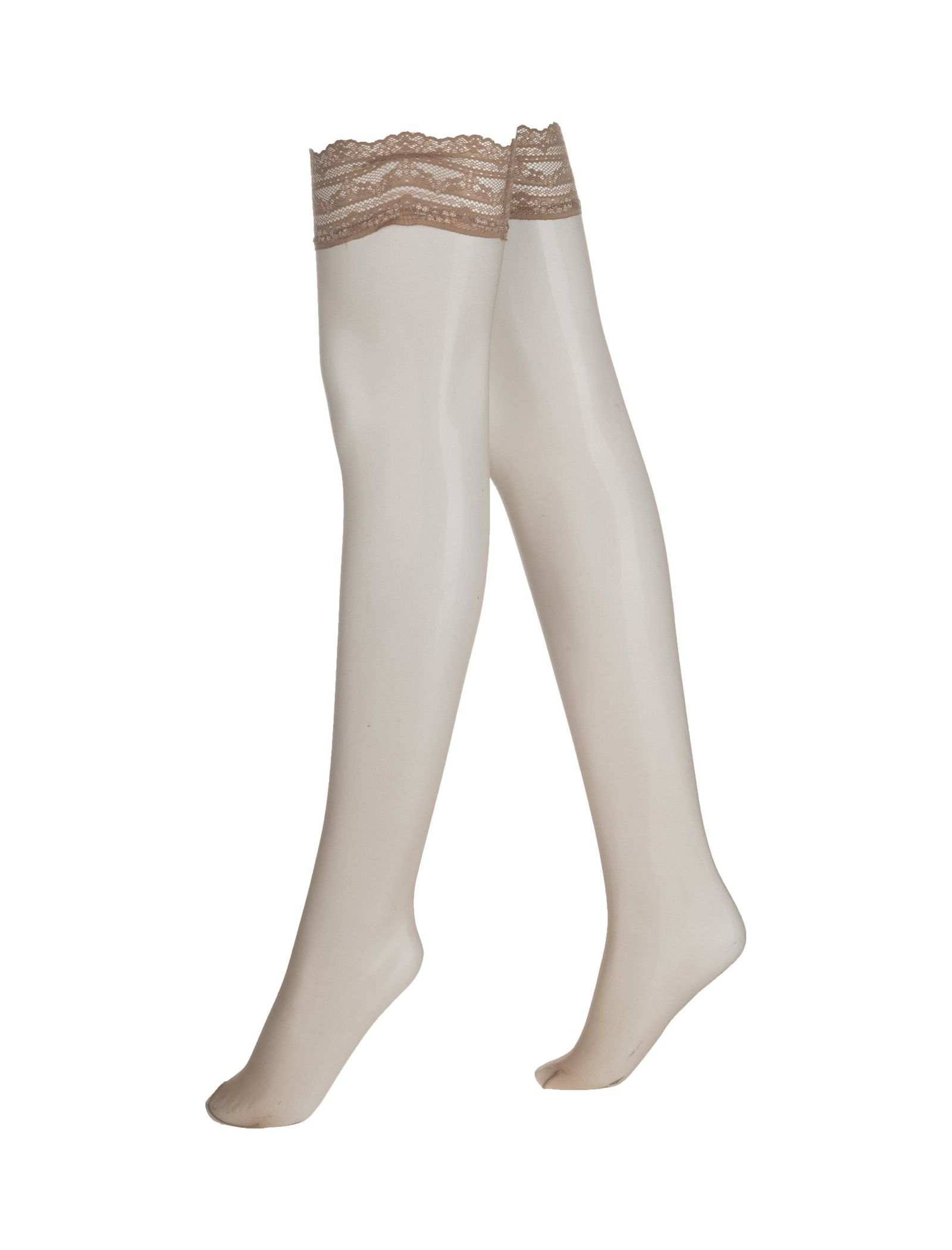 جوراب ساق بلند زنانه - اتام - کرم - 3