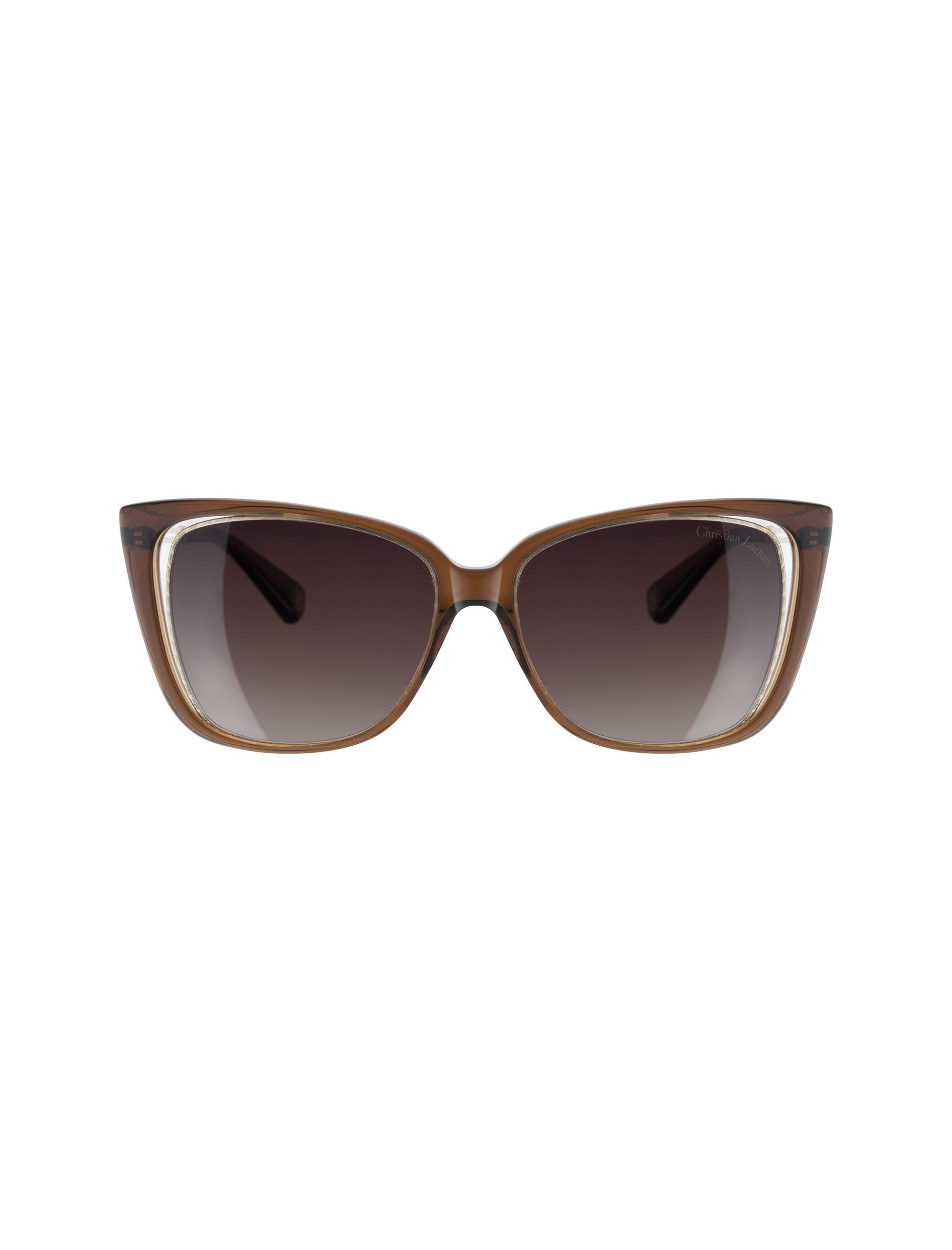 عینک آفتابی گربه ای زنانه - کریستین لاکروآ - قهوه اي شفاف - 1