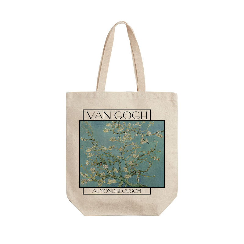 ساک خرید ترمه طراحان ایده مدل شکوفه بادام از ونگوگ کد 0039 - L