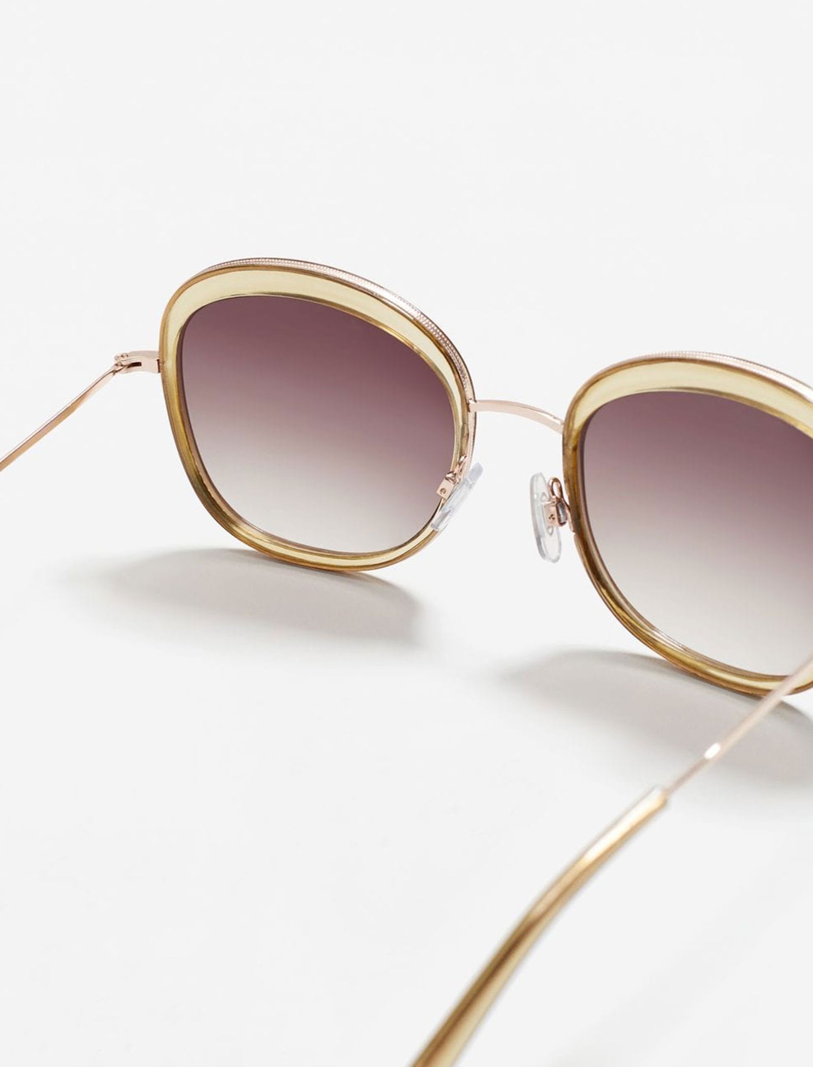 عینک آفتابی مربعی زنانه - مانگو - طلايي - 4