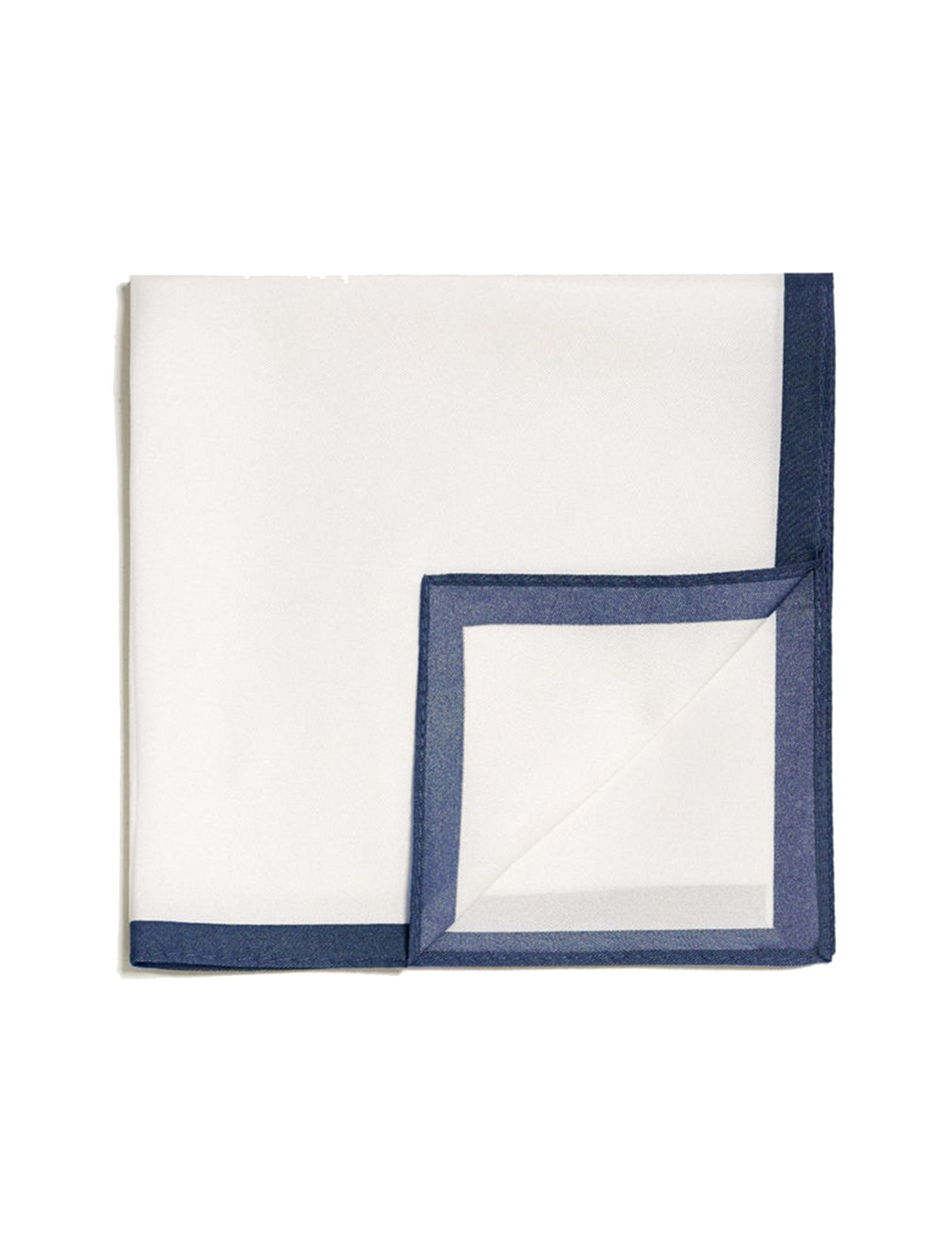 دستمال جیب ابریشم ساده مردانه - مانگو - سفيد و سرمه اي - 1