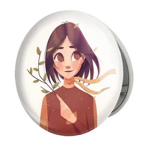 آینه جیبی خندالو طرح دخترانه مدل تاشو کد 25647 