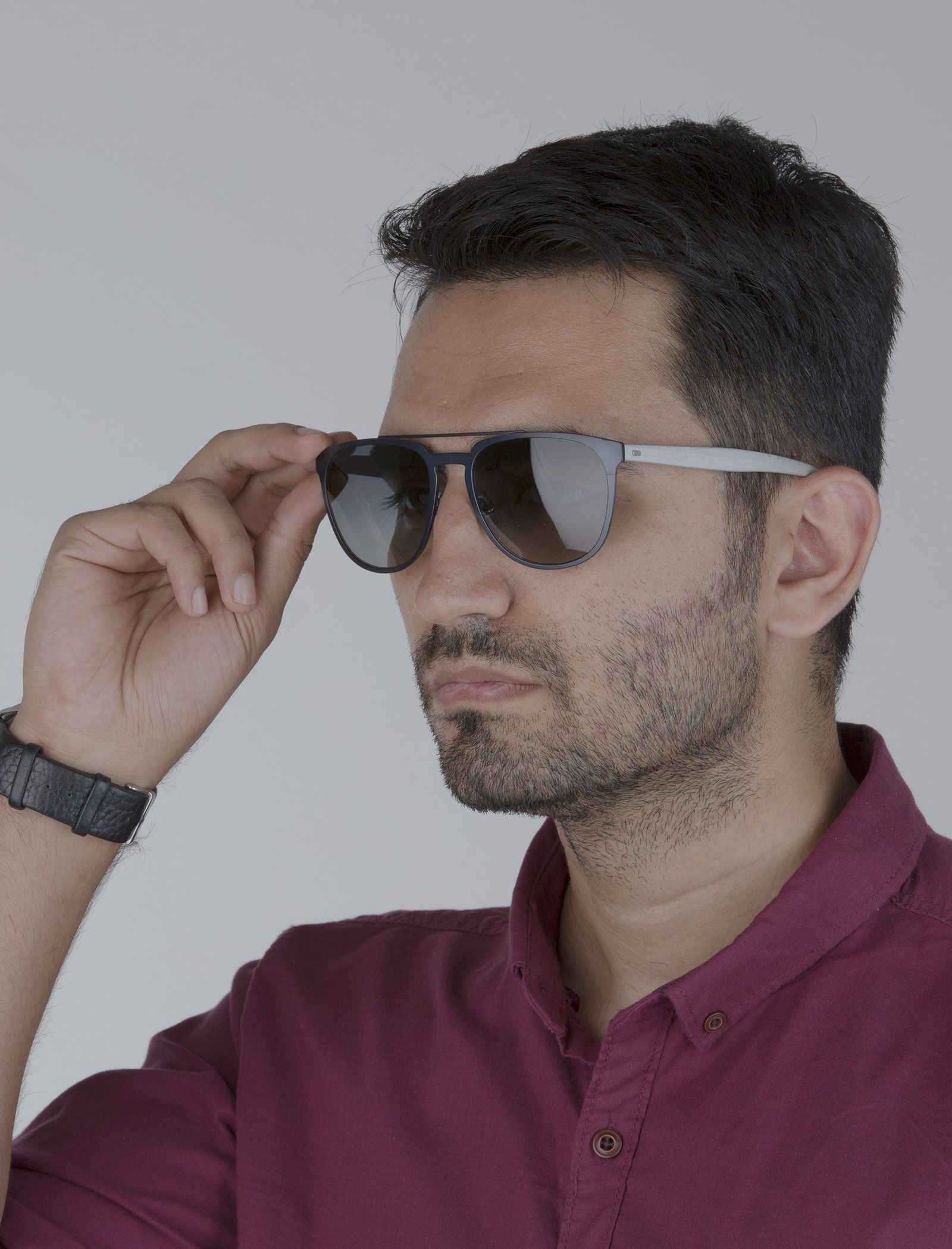 عینک آفتابی خلبانی مردانه - باس - سرمه اي و نقره اي - 3