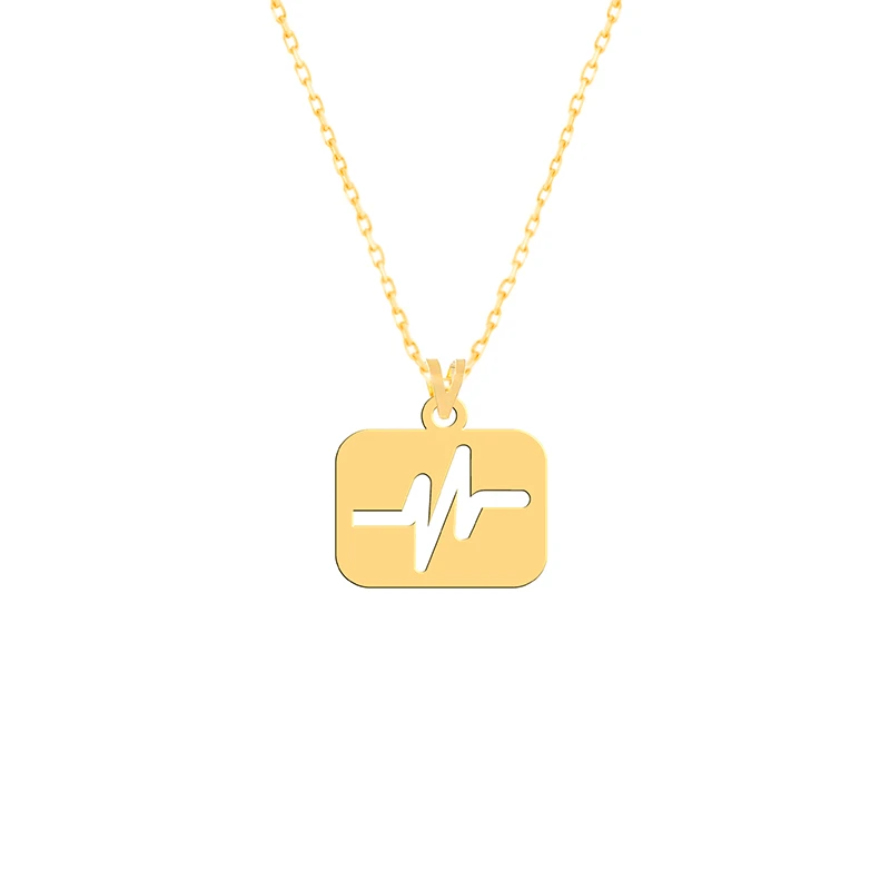 گردنبند طلا 18 عیار زنانه فرشته مدل ضربان قلب WNLZ-000380