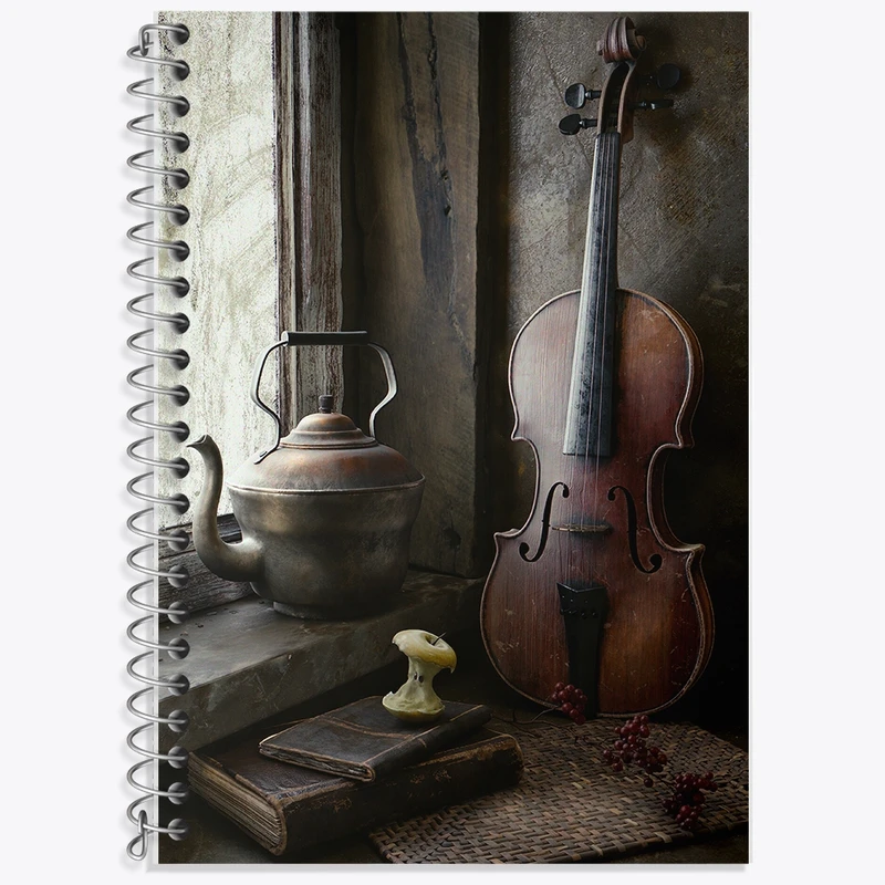 دفتر زبان 50 برگ خندالو مدل دو خط طرح ویولن کد F695