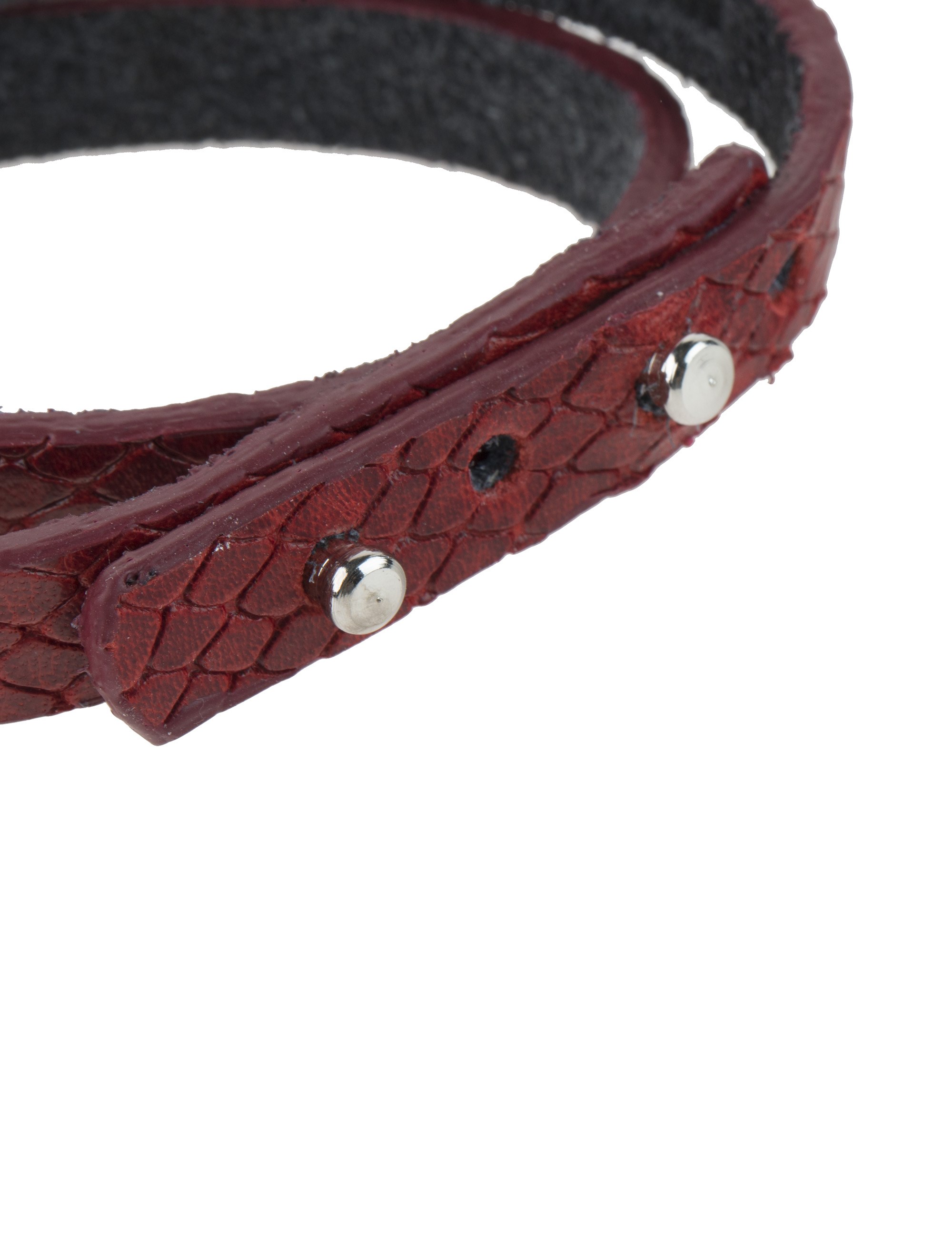 دستبند چرم زنانه - ماکو دیزاین تک سایز - قرمز - 5