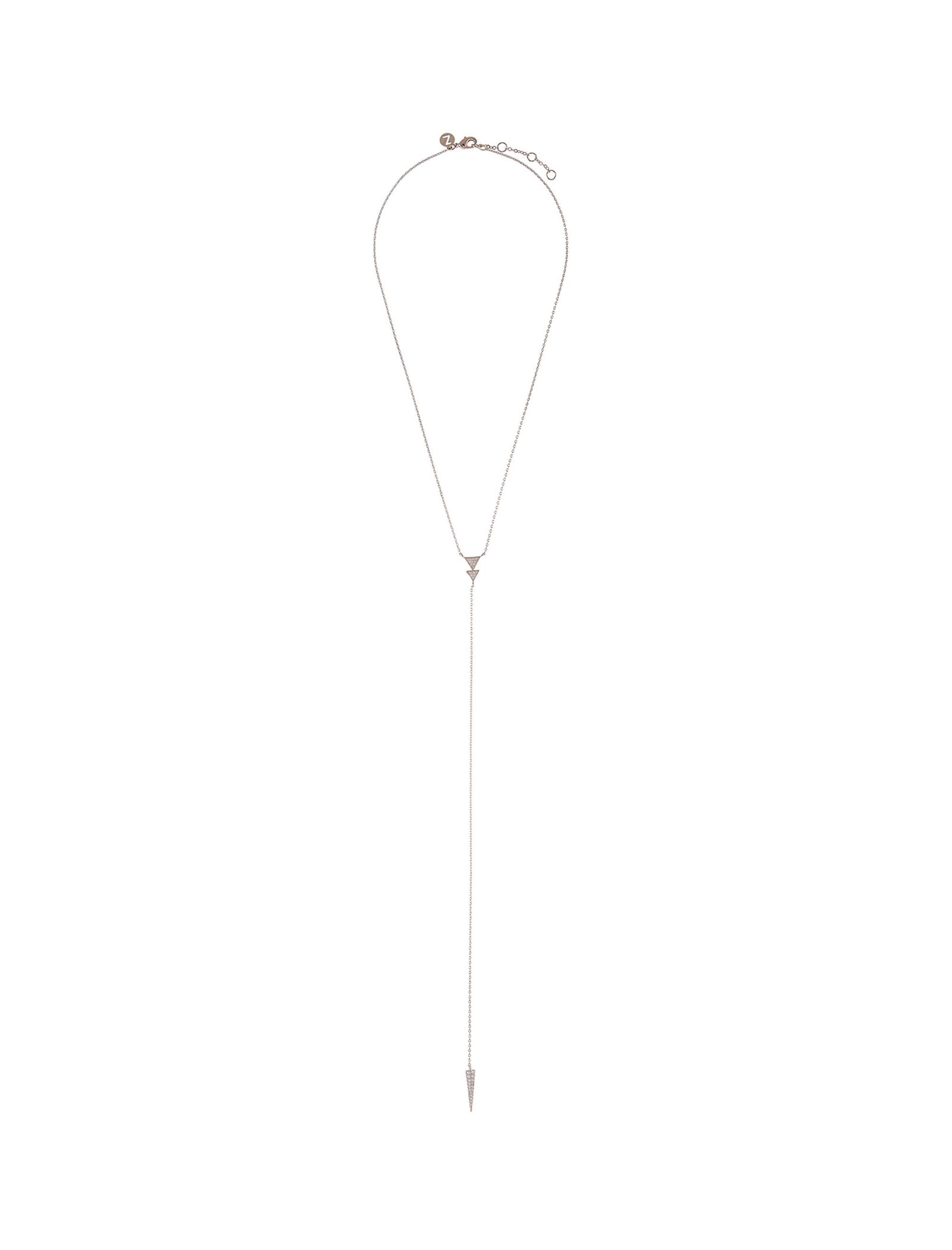 گردنبند برنجی آویز زنانه Triangle Lariat - اکسسورایز تک سایز - نقره اي - 1