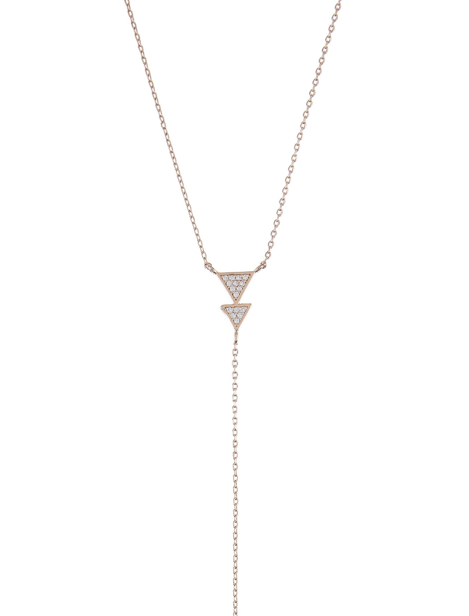 گردنبند برنجی آویز زنانه Triangle Lariat - اکسسورایز تک سایز - نقره اي - 3