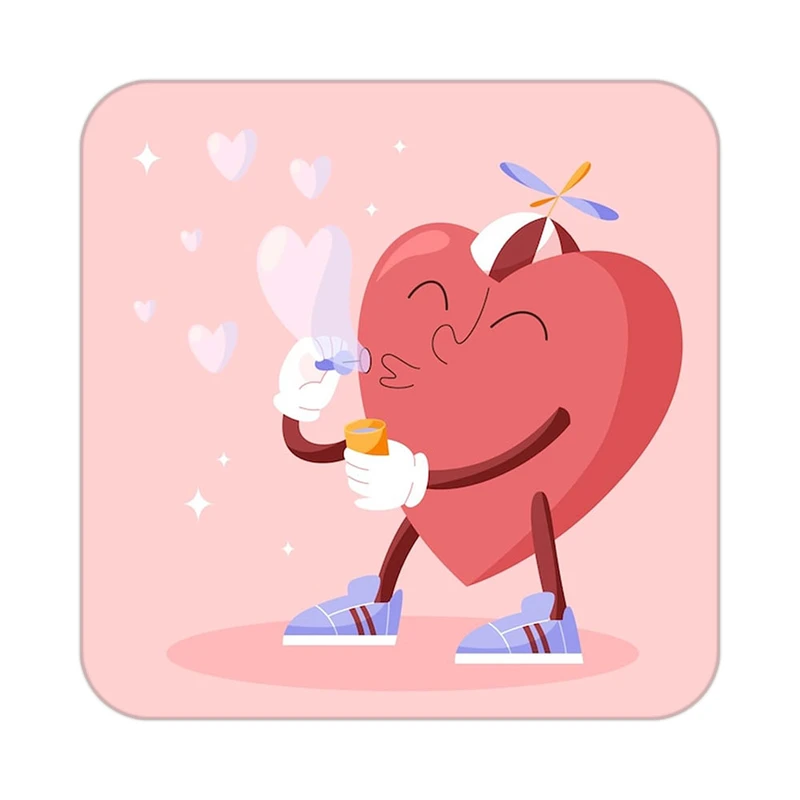 زیر لیوانی کاکتی طرح عاشقانه مدل mp37763