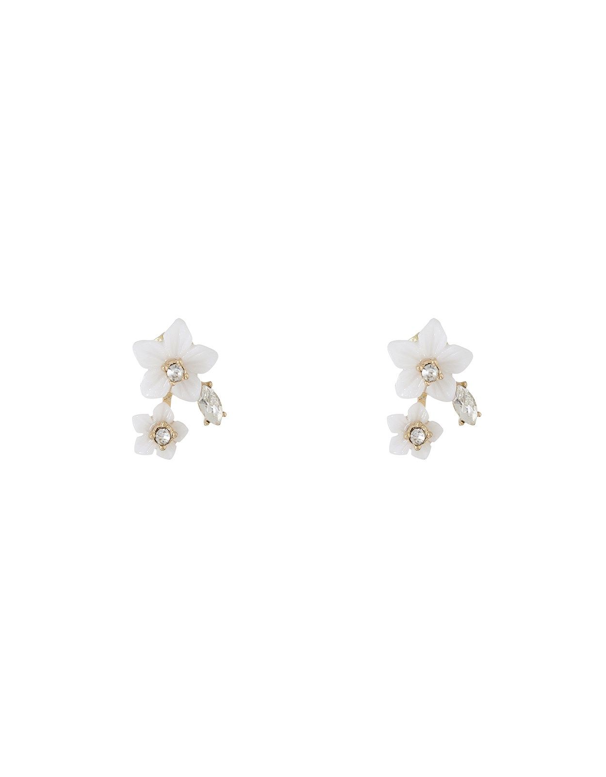 گوشواره میخی زنانه Shell Flower Stud Earrings - اکسسورایز تک سایز - سفيد - 1