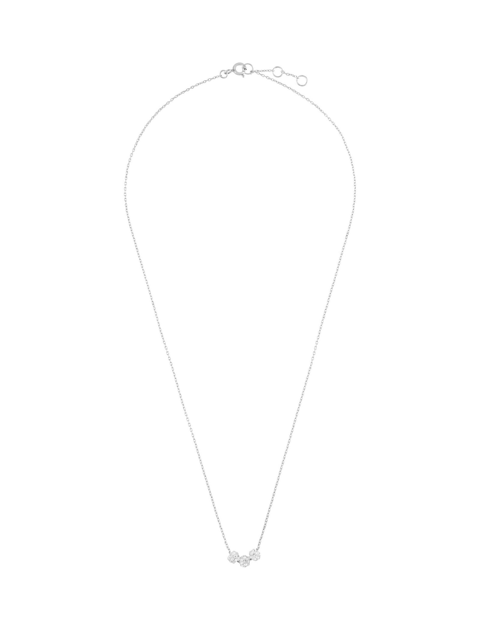 گردنبند نقره آویز زنانه Triple Pave Ball - اکسسورایز - نقره اي - 1